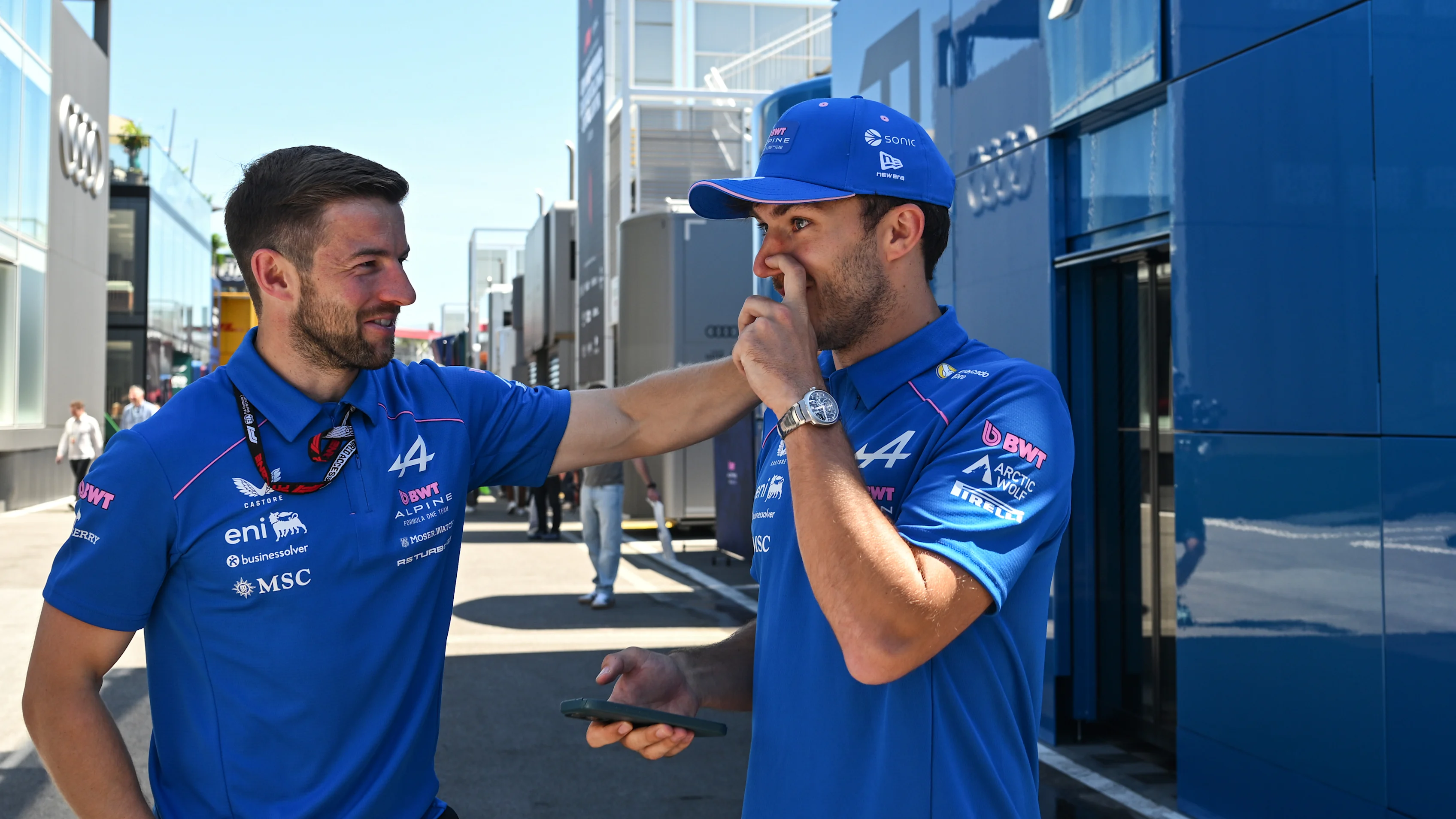 BARCELONA, SPAIN - JUNE 12: Pierre Gasly of France and Alpine F1 reacts after being awarded Third