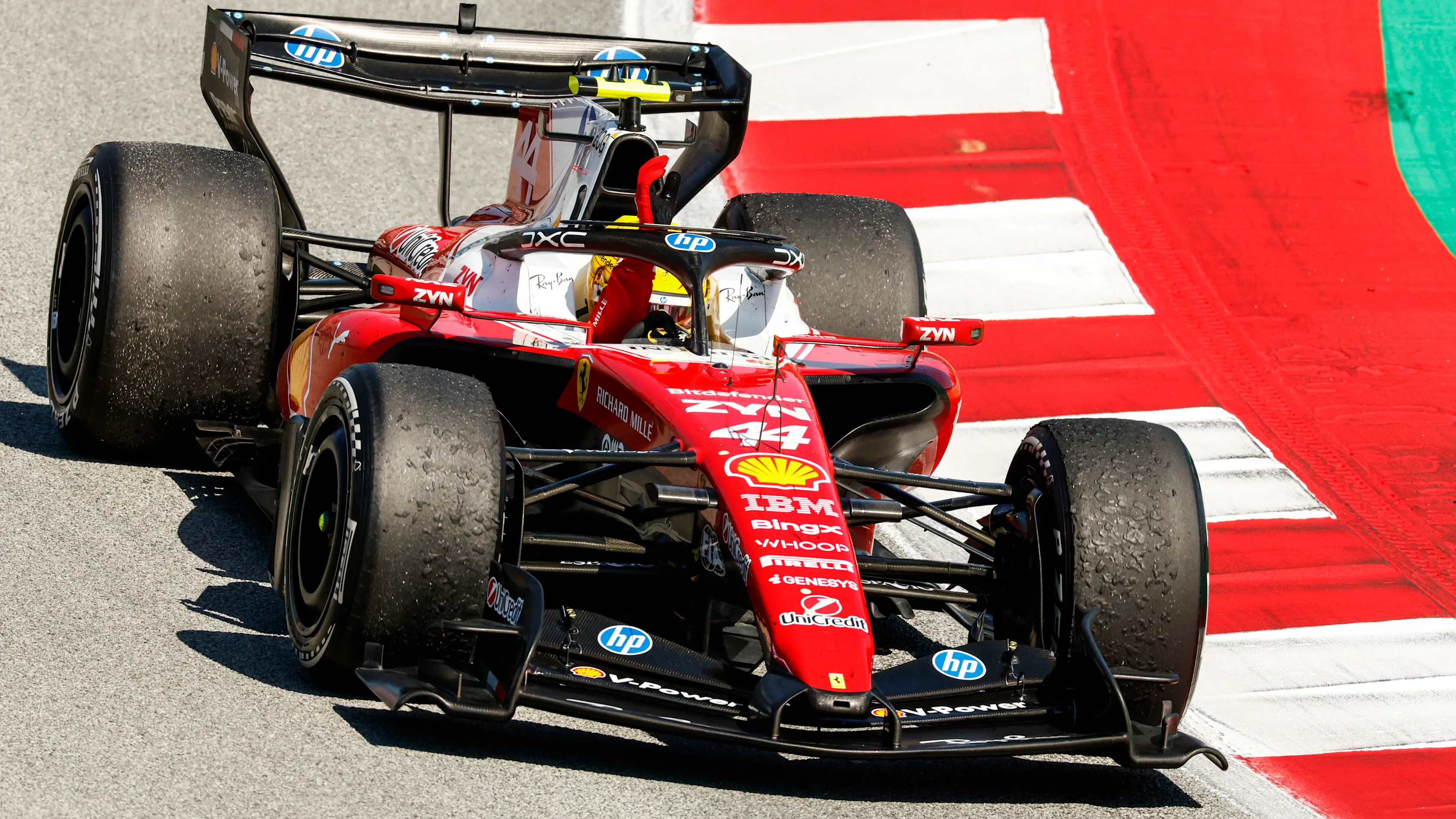 BARCELONA, SPAIN - JUNE 14: Lewis Hamilton of Great Britain driving the (44) Scuderia Ferrari SF-26