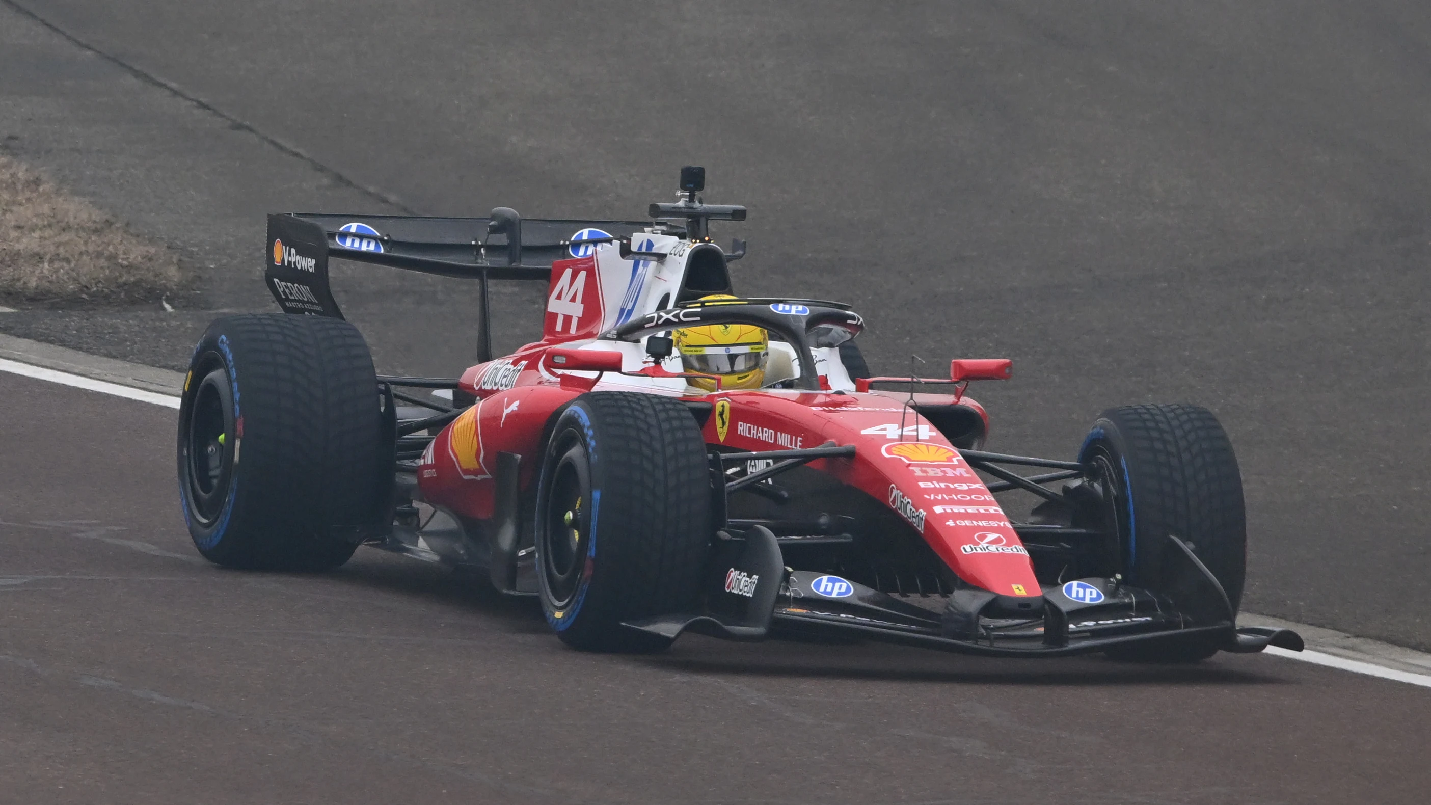 FIORANO MODENESE, ITALY - JANUARY 23: Lewis Hamilton of Great Britain driving the (44) Scuderia