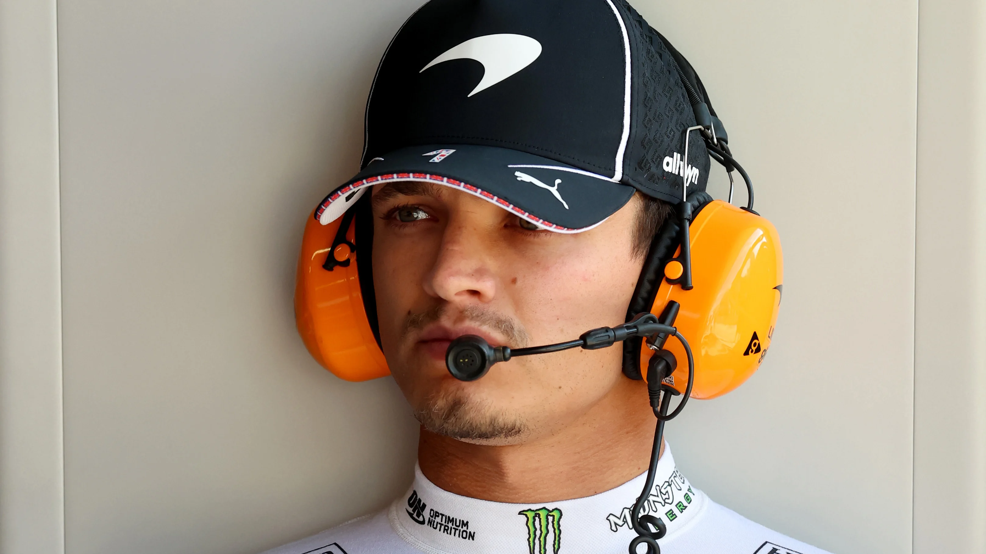 NORTHAMPTON, ENGLAND - JULY 03: Lando Norris of Great Britain and McLaren looks on in the garage