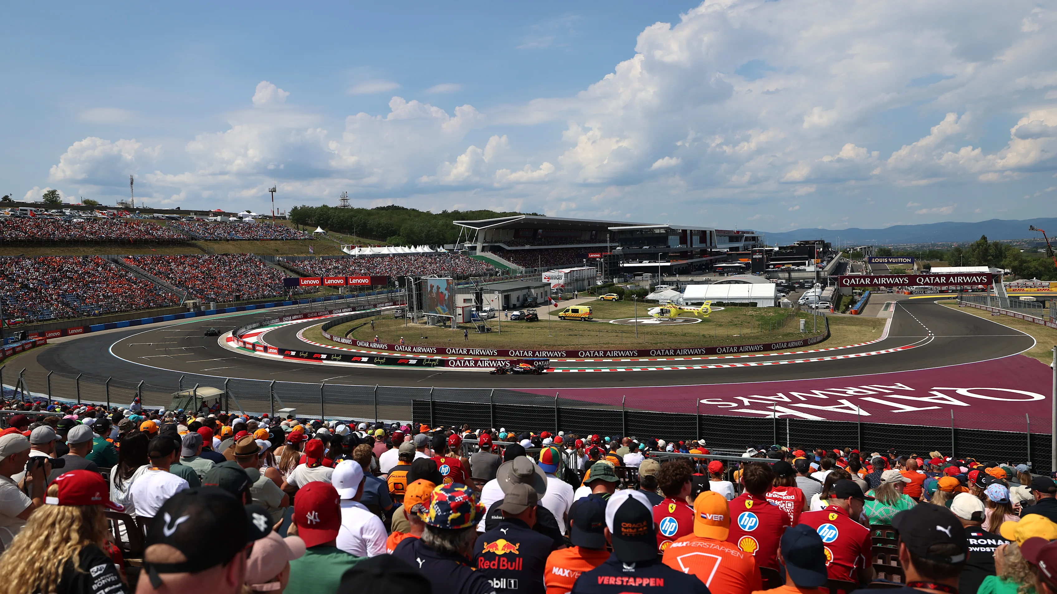 BUDAPEST, HUNGARY - AUGUST 02: Max Verstappen of the Netherlands driving the (1) Oracle Red Bull