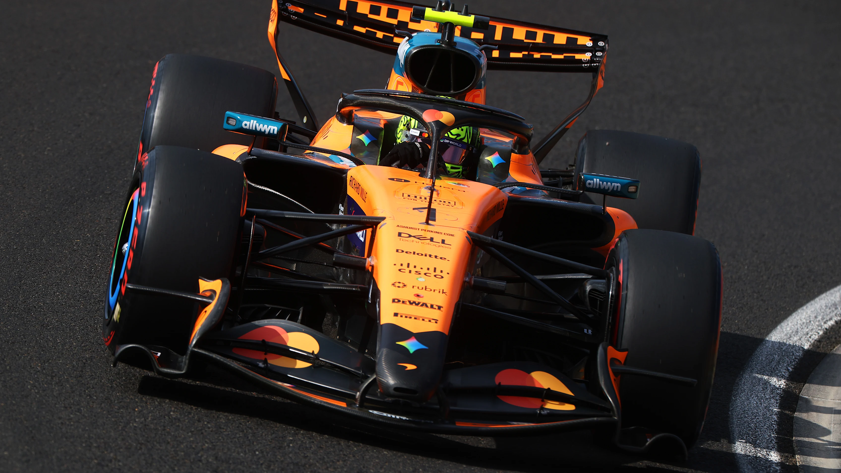 BUDAPEST, HUNGARY - JULY 25: Lando Norris of Great Britain driving the (1) McLaren MCL40 Mercedes