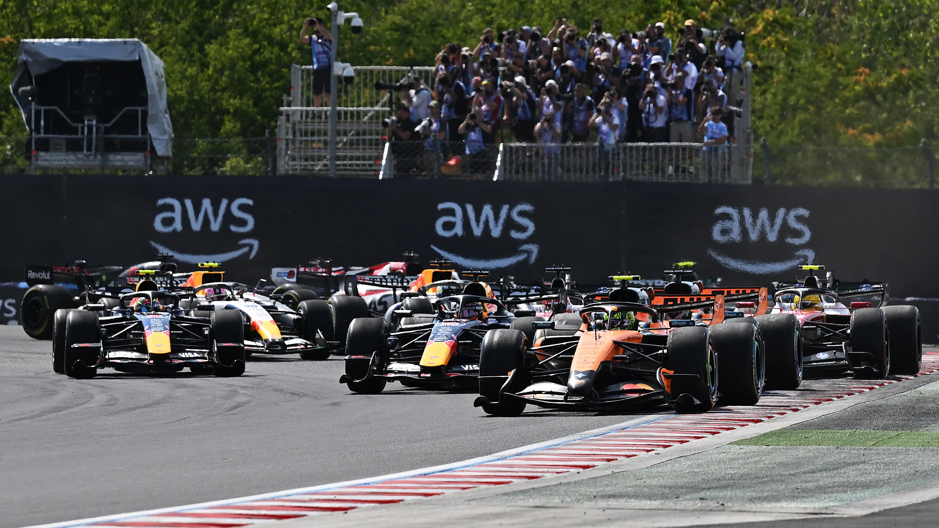 BUDAPEST, HUNGARY - JULY 26: Lando Norris of Great Britain driving the (1) McLaren MCL40 Mercedes