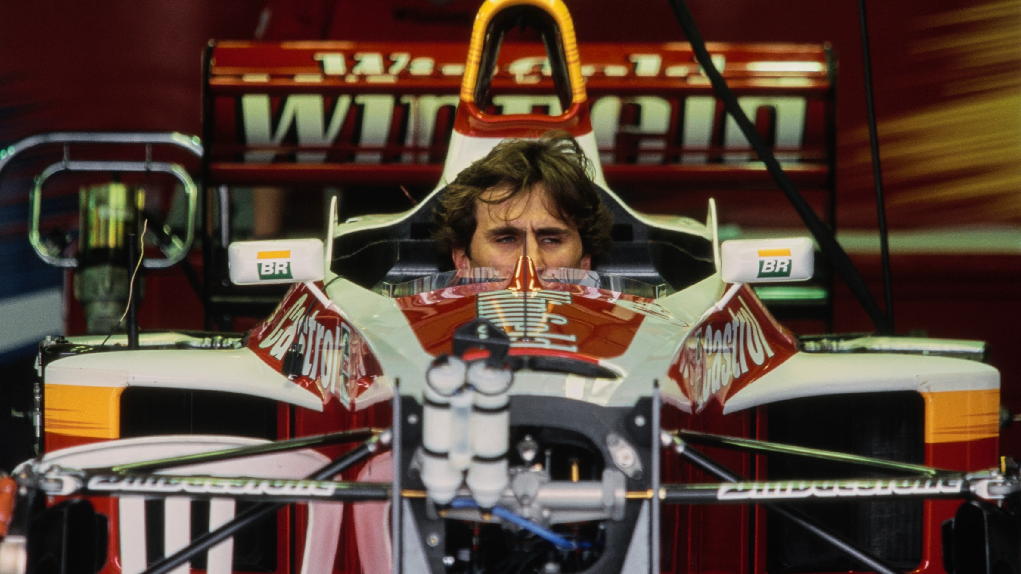 Alessandro Zanardi from Italy looks on from the cockpit of the #5 Winfield Williams Williams FW21
