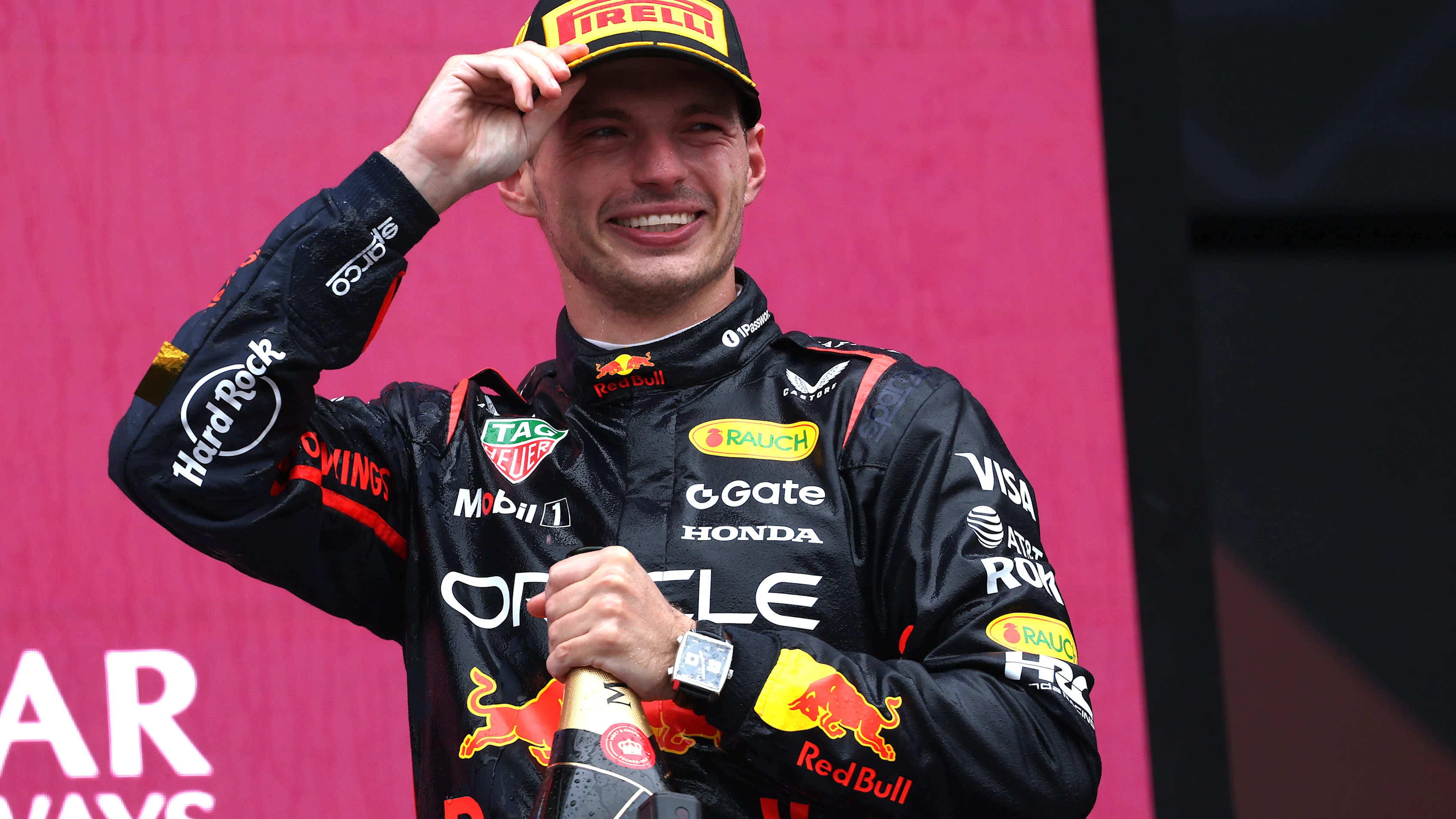 BAKU, AZERBAIJAN - SEPTEMBER 21: Race winner Max Verstappen of the Netherlands and Oracle Red Bull