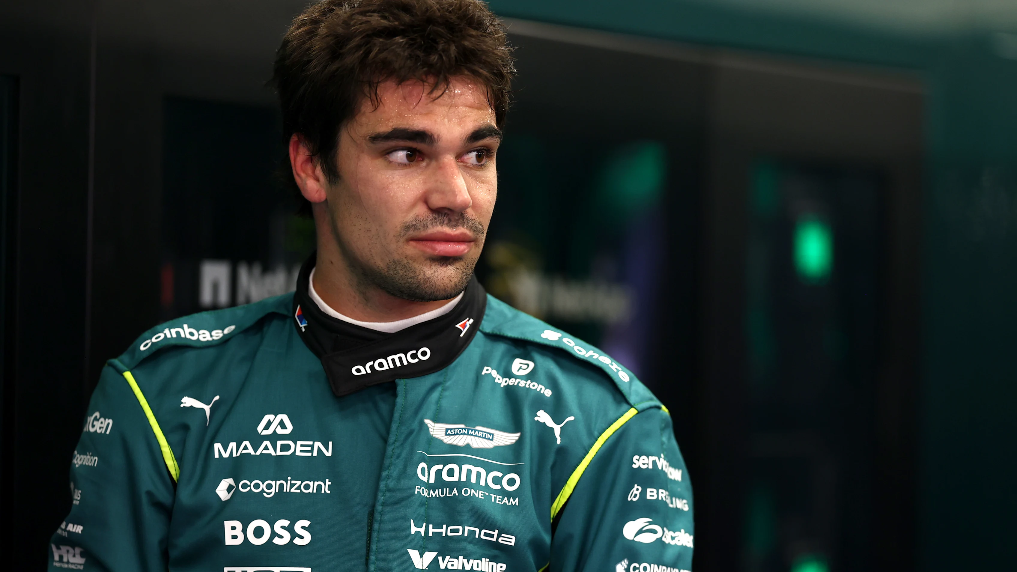 BAKU, AZERBAIJAN - SEPTEMBER 25: Lance Stroll of Canada and Aston Martin F1 Team looks on in the