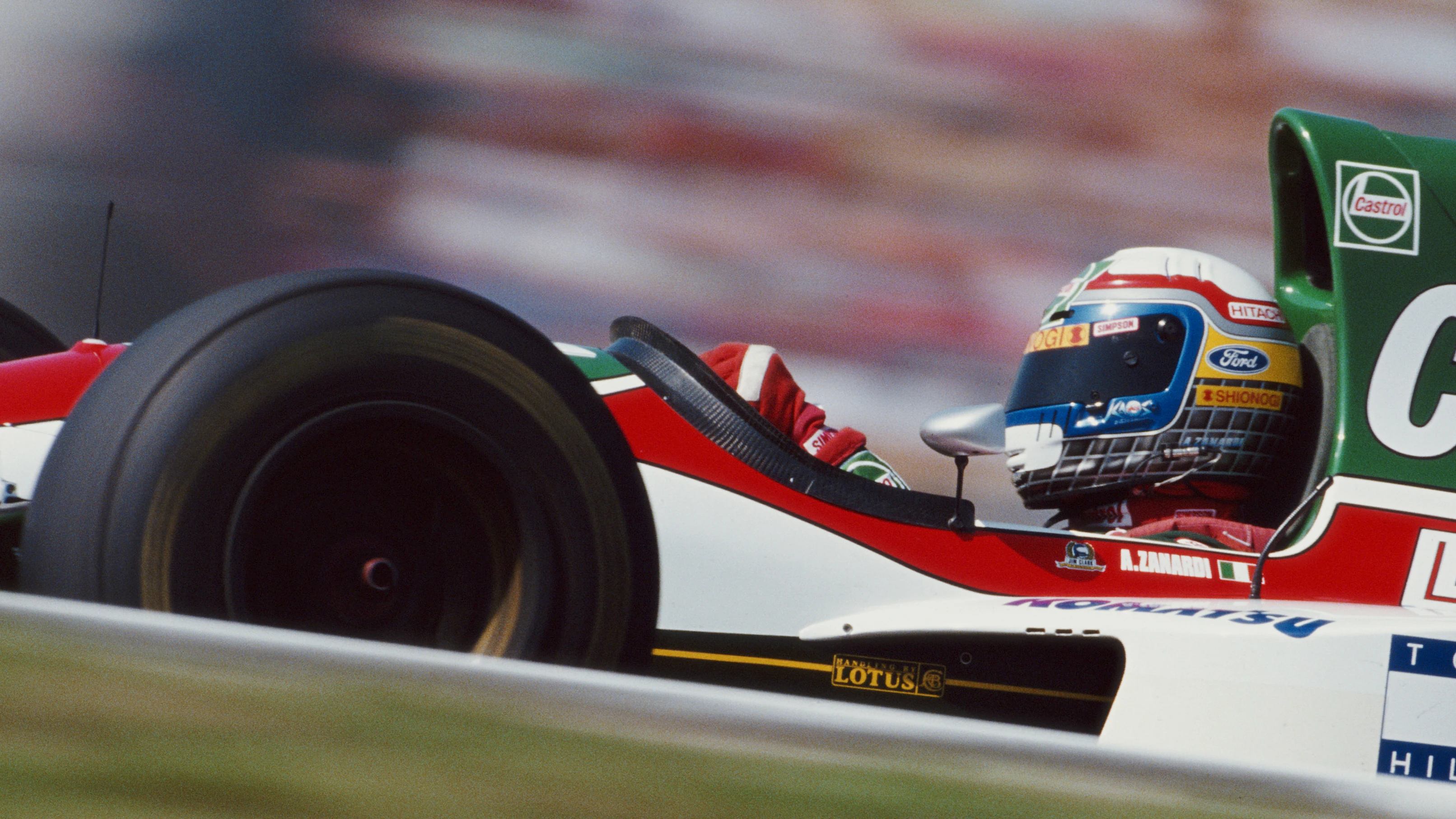 Alessandro Zanardi of Italy drives the #11Team Lotus Lotus 107B Ford HBD6 V8 during the Mobil 1