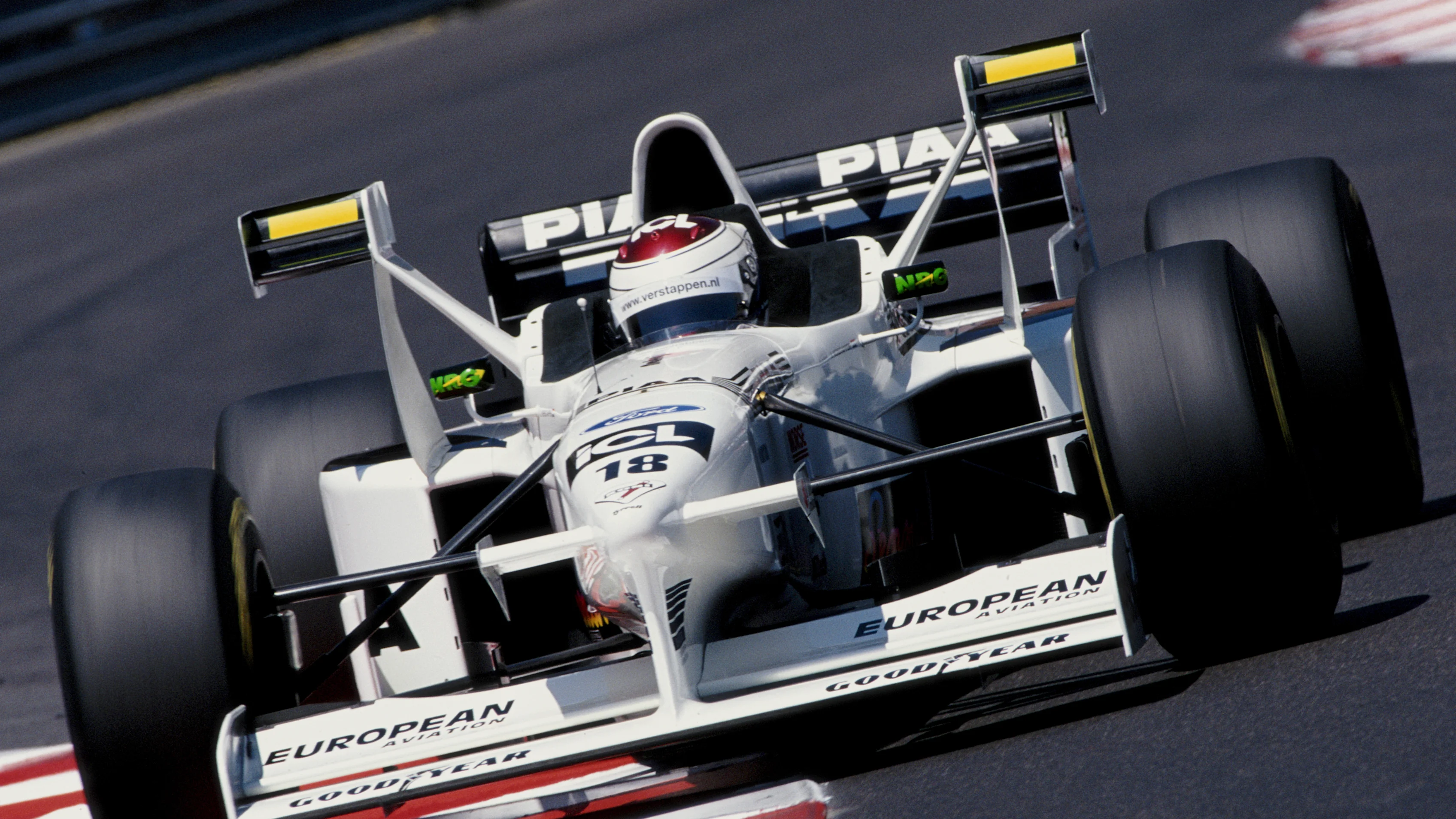 Jos Verstappen of the Netherlands drives the #18 PIAA Tyrrell Tyrrell 025 Ford V8 during the Grand