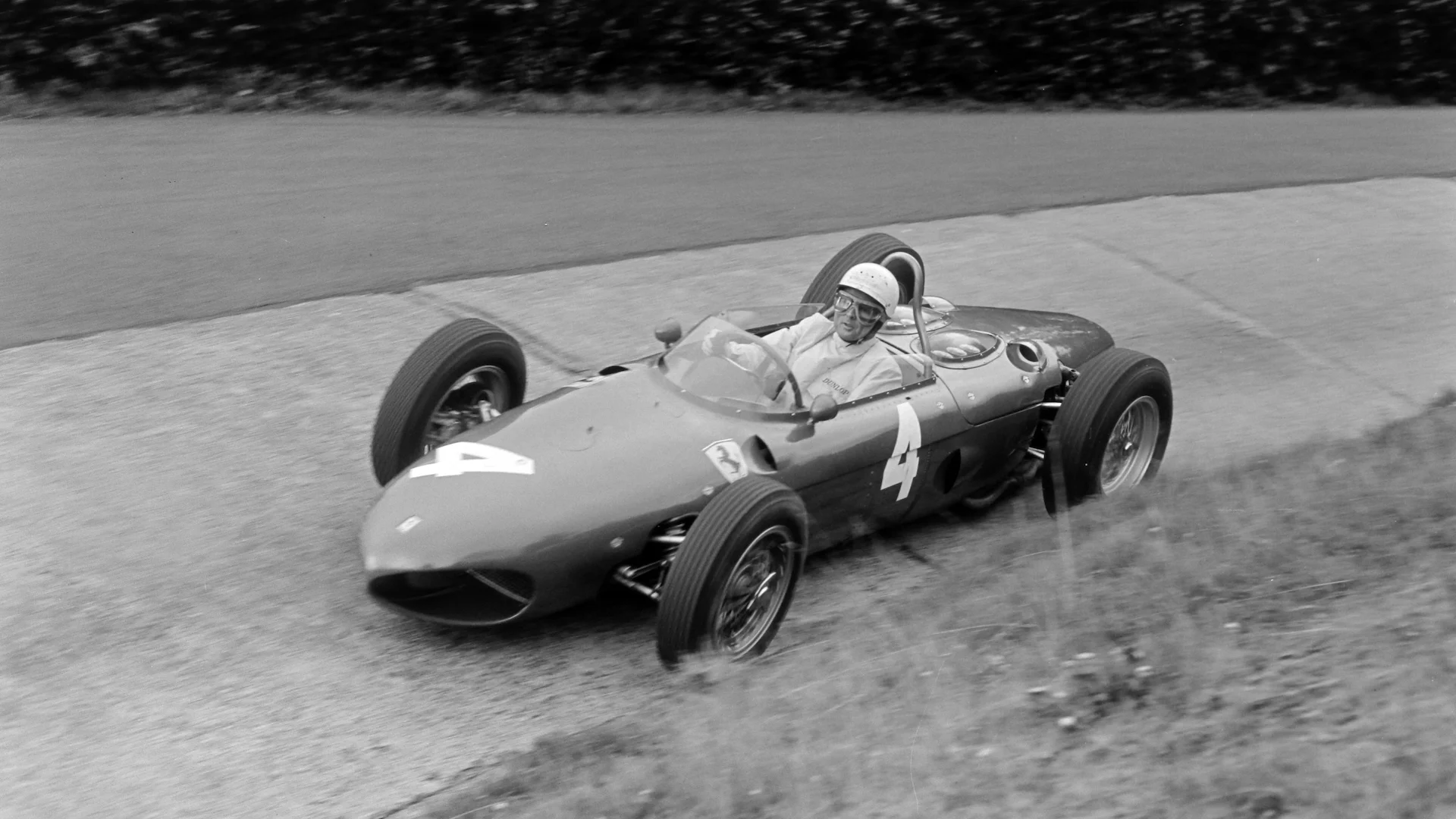 NüRBURGRING, GERMANY - AUGUST 06: Phil Hill, Ferrari 156 during the German GP at Nürburgring on
