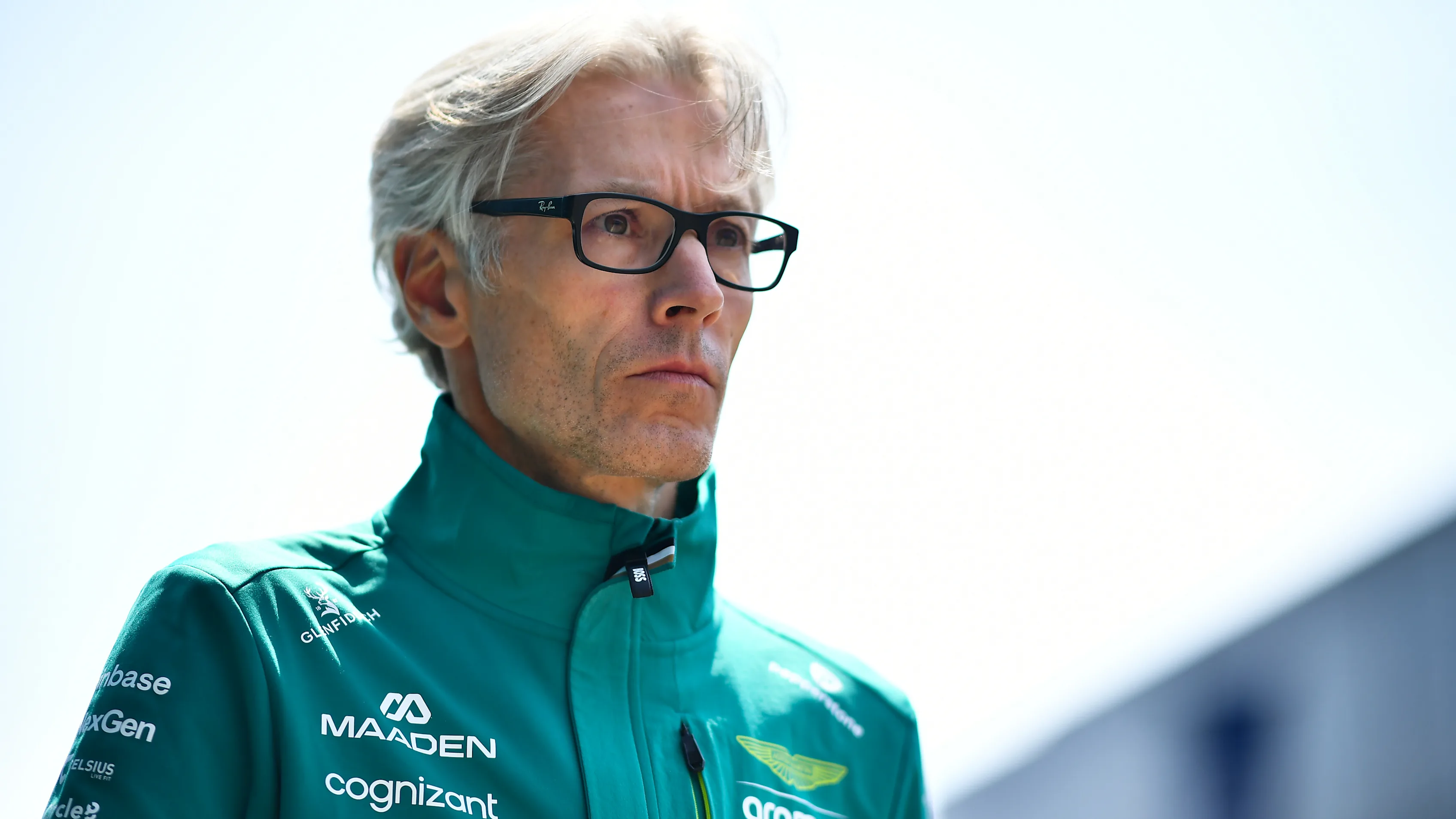 NORTHAMPTON, ENGLAND - JULY 03: Mike Krack, Chief Trackside Officer of Aston Martin F1 Team looks