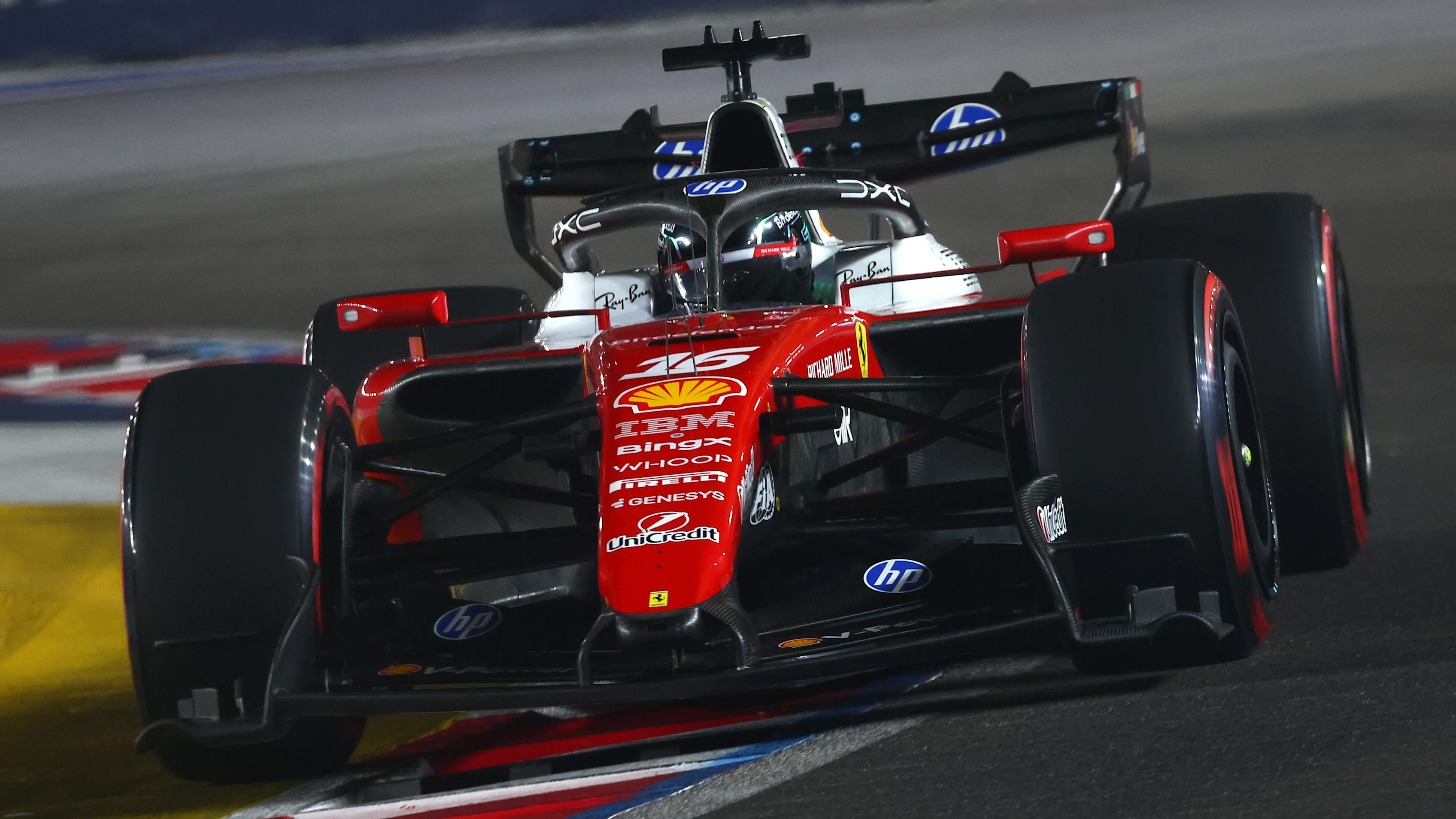 SINGAPORE, SINGAPORE - OCTOBER 10: Charles Leclerc of Monaco driving the (16) Scuderia Ferrari