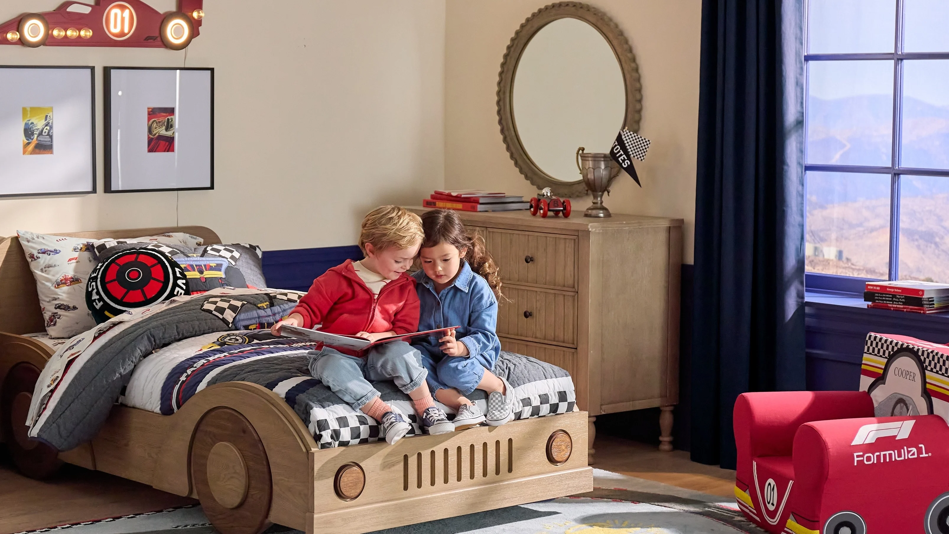 The Formula 1 for Pottery Barn Kids collection will transform the bedrooms and playrooms of young fans