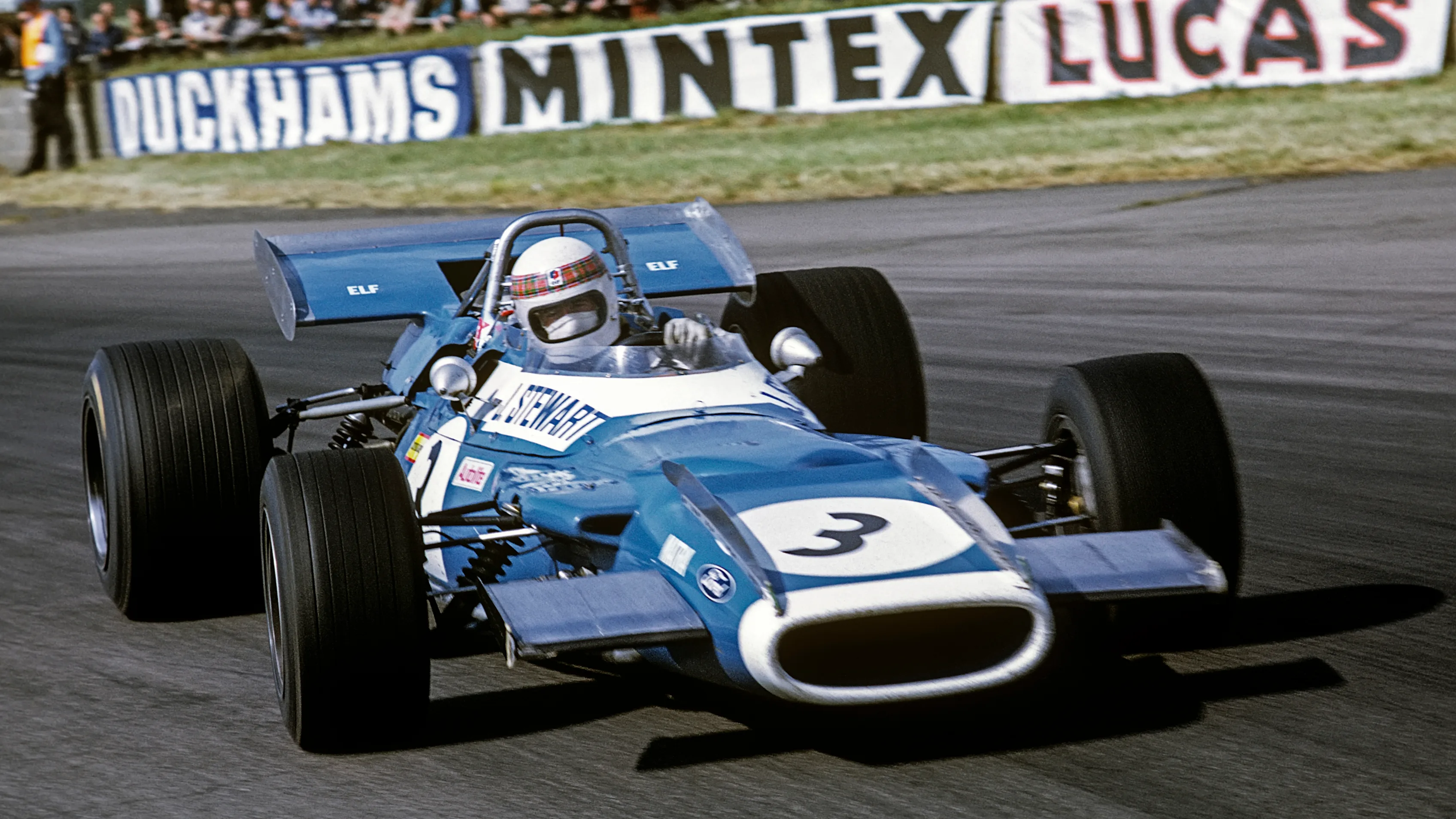 Jackie Stewart, Matra-Ford MS80, Grand Prix of Great Britain, Silverstone Circuit, 19 July 1969.