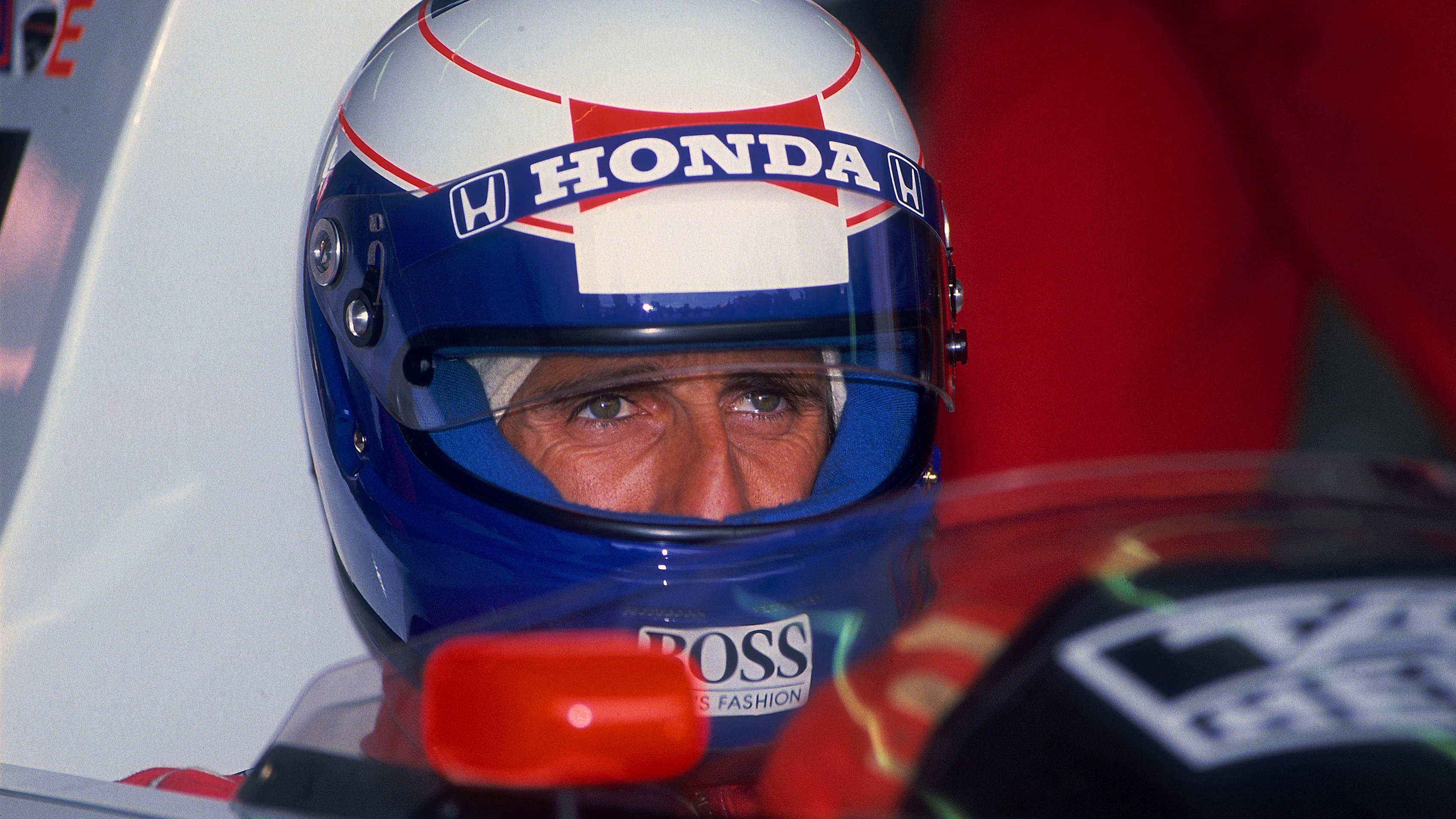 Alain Prost, British Grand Prix, Silverstone, Northamptonshire, 1989. Prost focuses on the job at