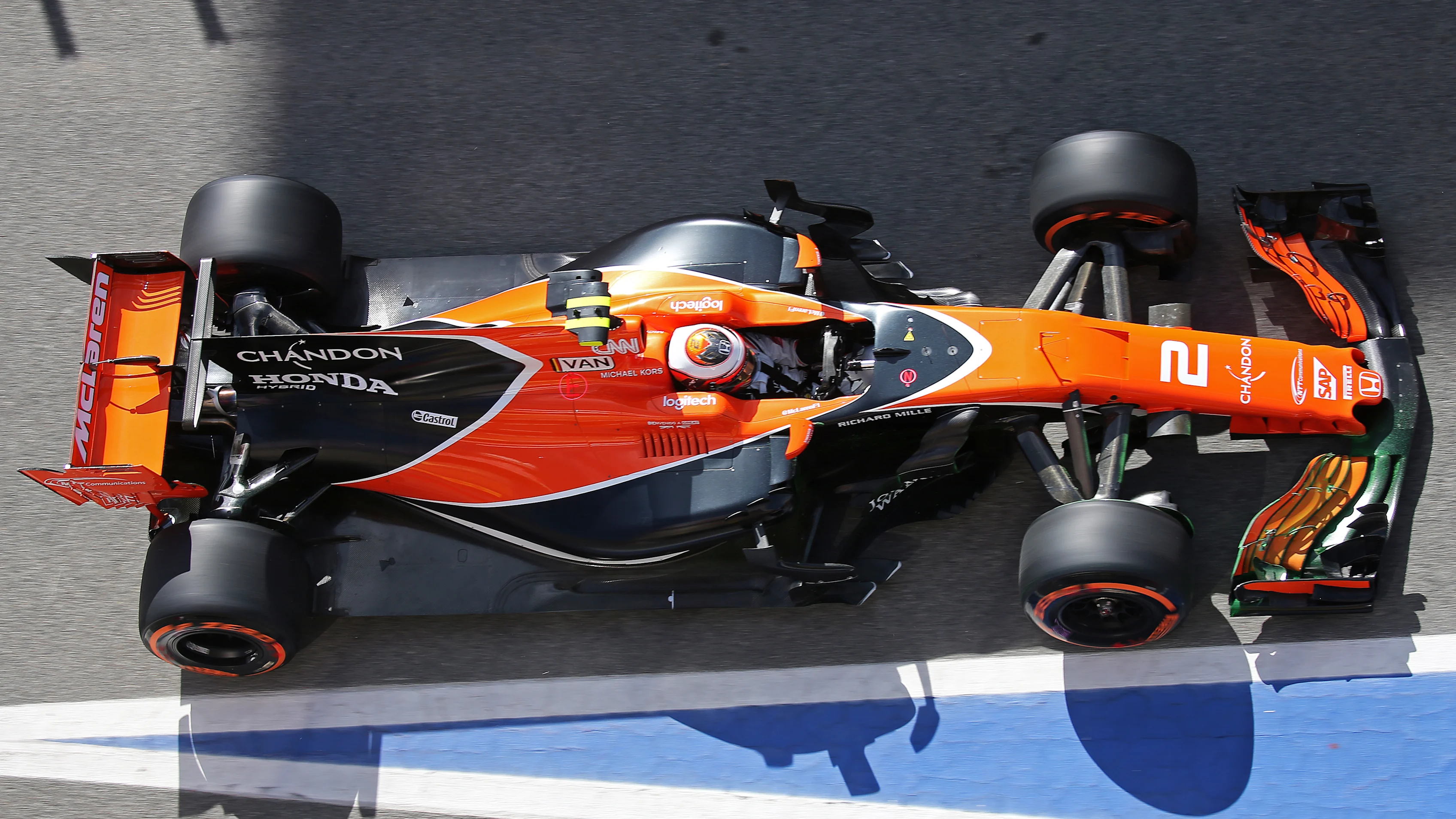 The McLaren of Stoffel Vandoorne during practice 1 of the Formula 1 Spain GP, held in the