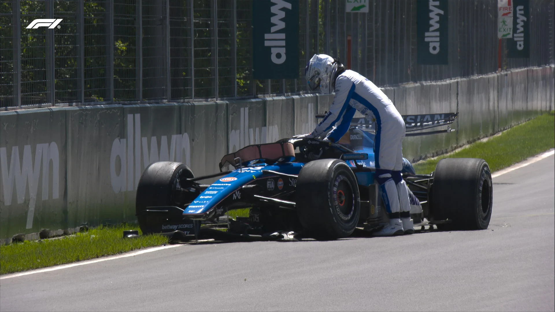 MONTREAL, QUEBEC - MAY 21: Vroum the mascot arrives in the Paddock during previews ahead of the F1