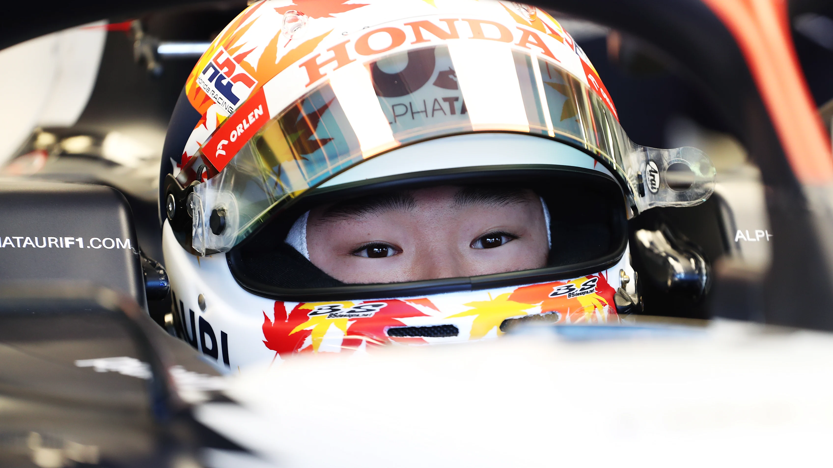 MELBOURNE, AUSTRALIA - MARCH 31: Yuki Tsunoda of Japan and Scuderia AlphaTauri prepares to drive in