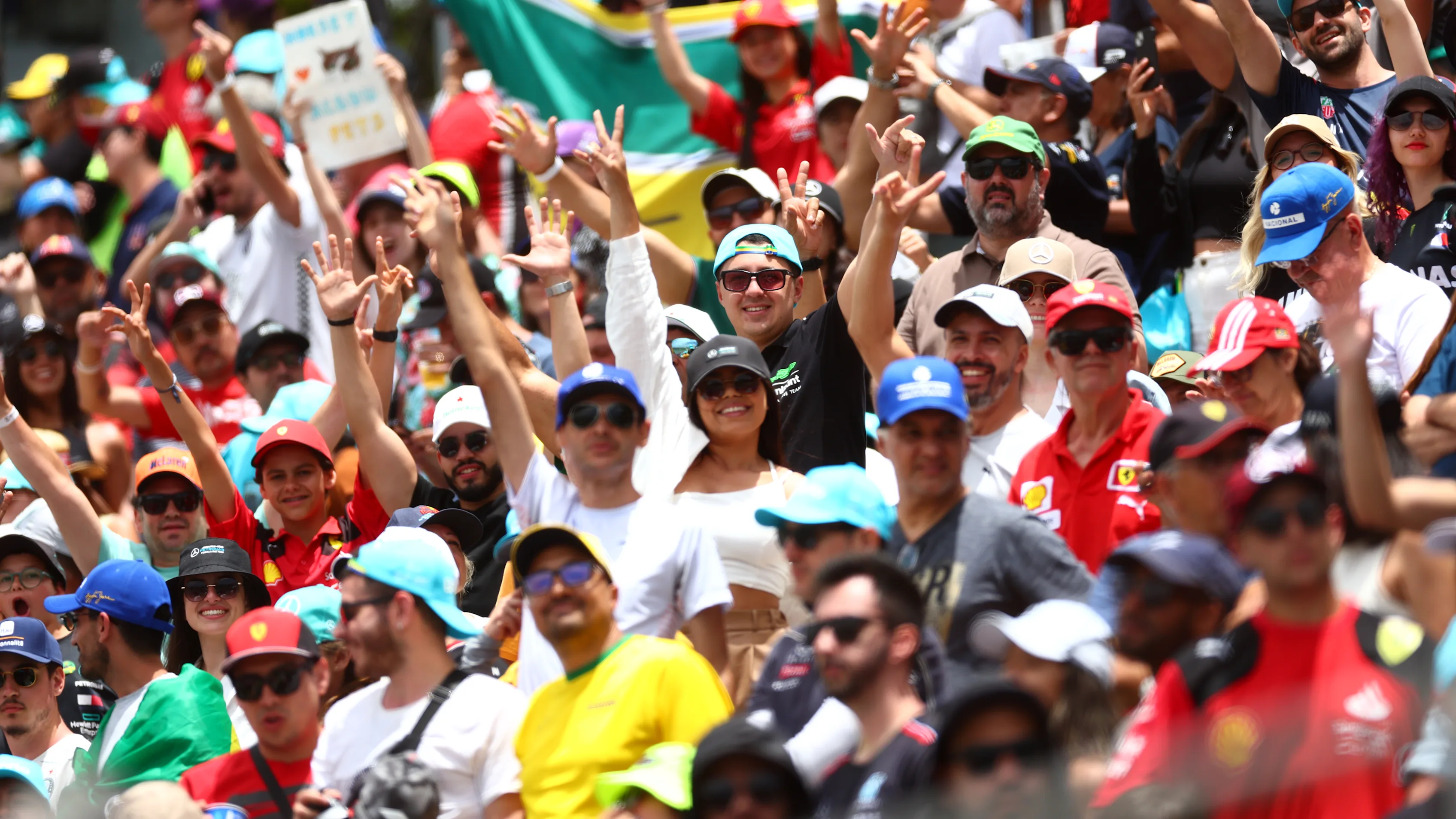 SAO PAULO, BRAZIL - NOVEMBER 05: Fans show their support prior to the F1 Grand Prix of Brazil at