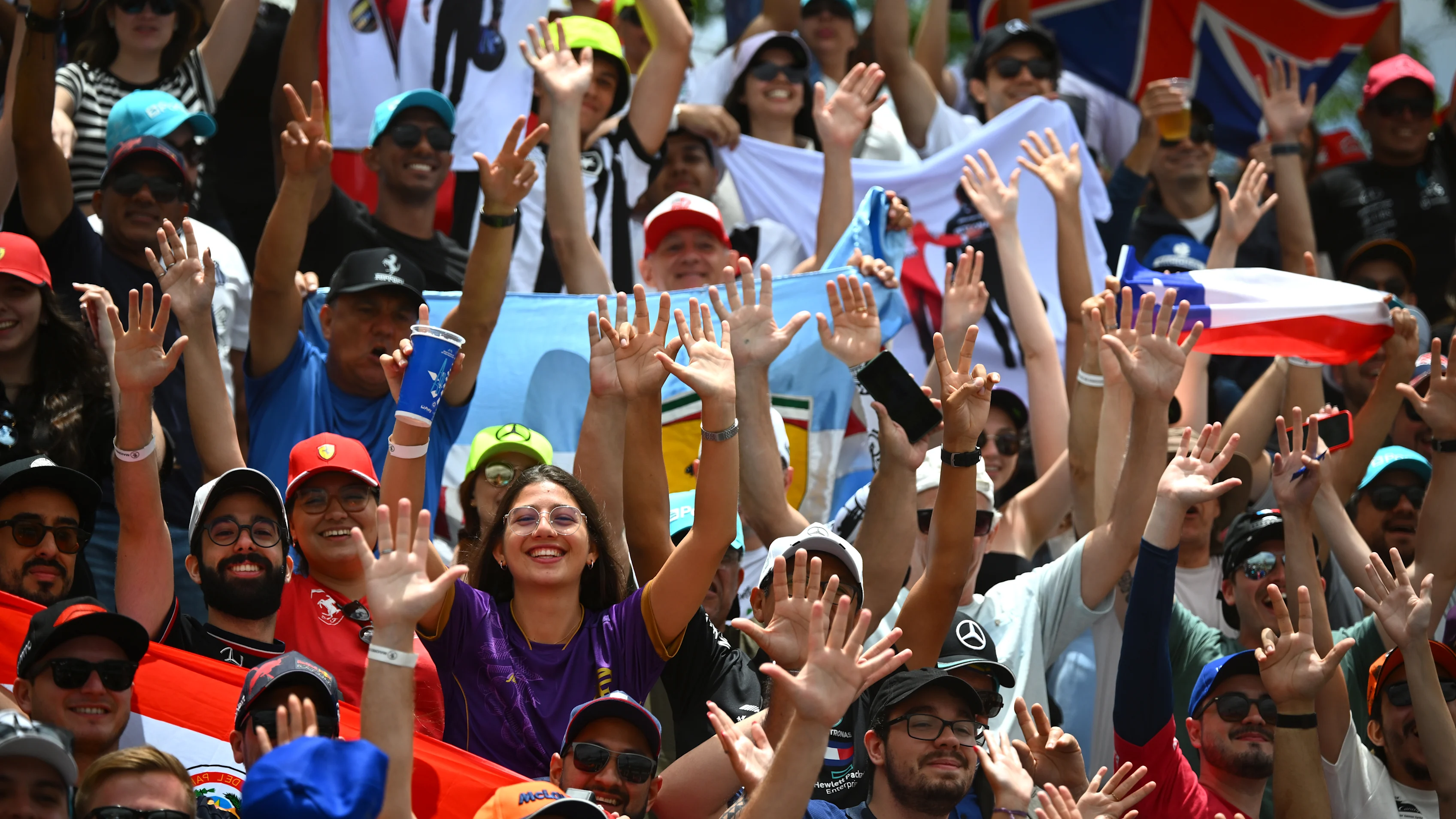 SAO PAULO, BRAZIL - NOVEMBER 05: Fans show their support prior to the F1 Grand Prix of Brazil at