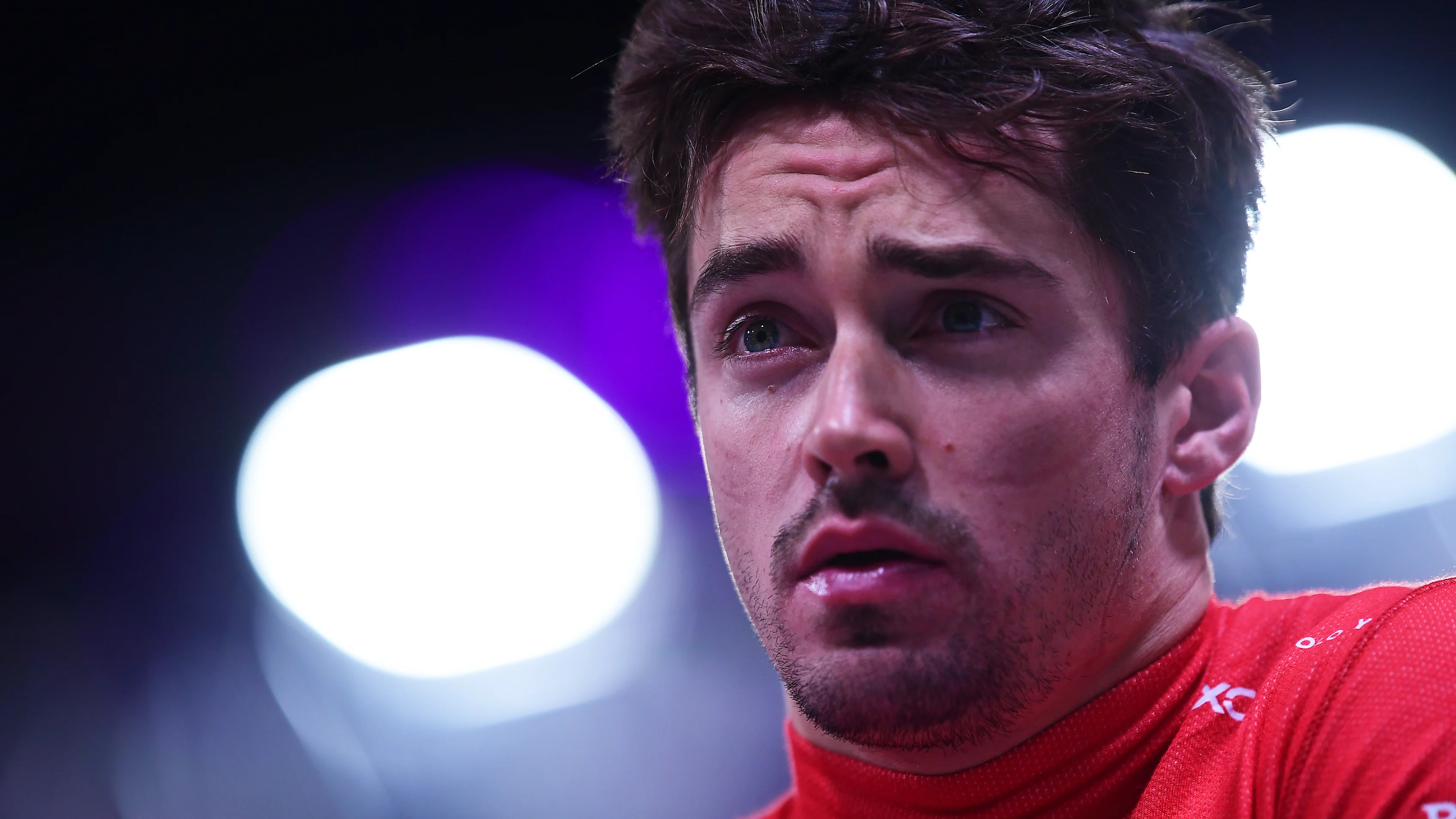 LAS VEGAS, NEVADA - NOVEMBER 18: Pole position qualifier Charles Leclerc of Monaco and Ferrari