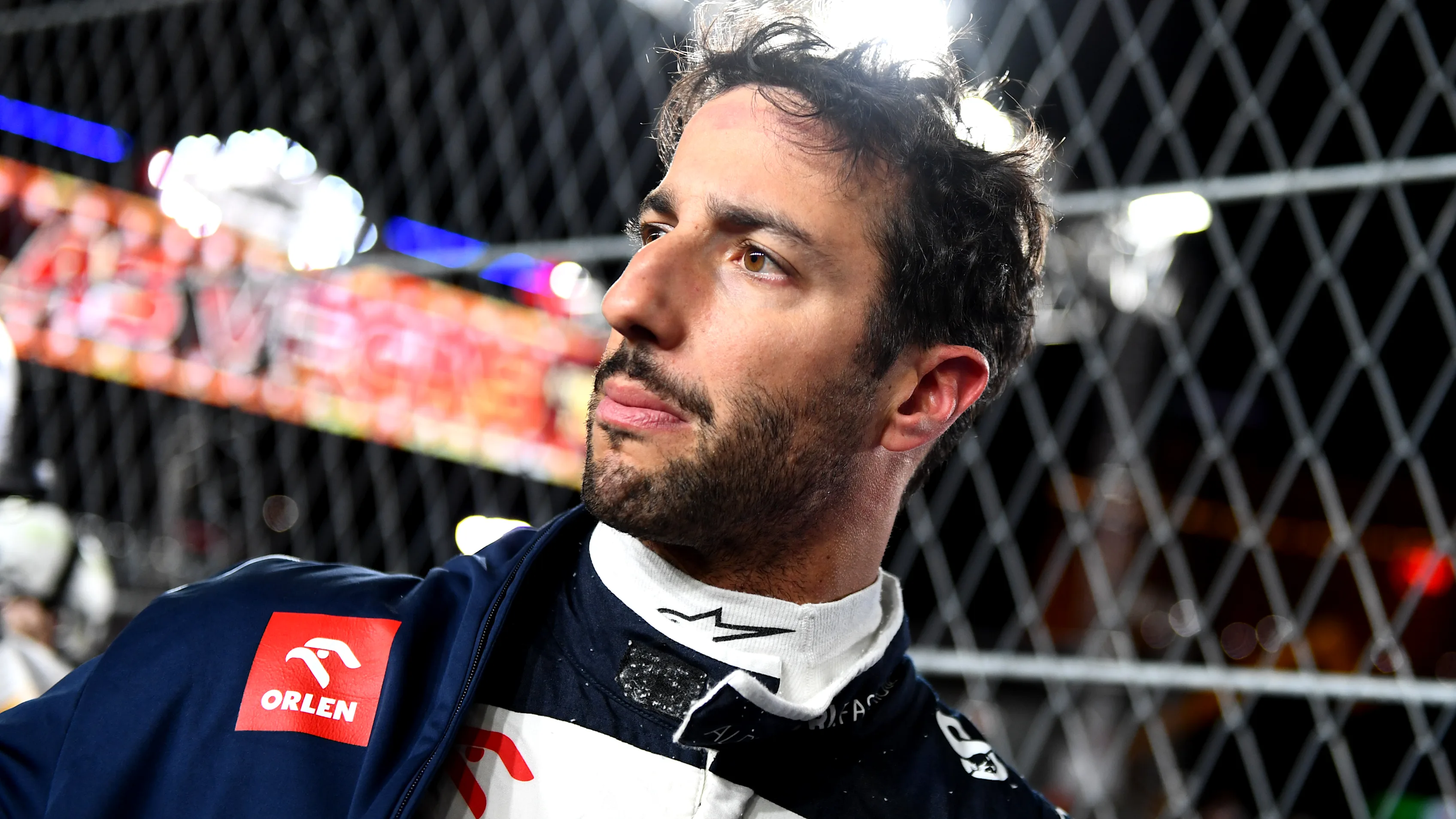LAS VEGAS, NEVADA - NOVEMBER 18: Daniel Ricciardo of Australia and Scuderia AlphaTauri prepares to