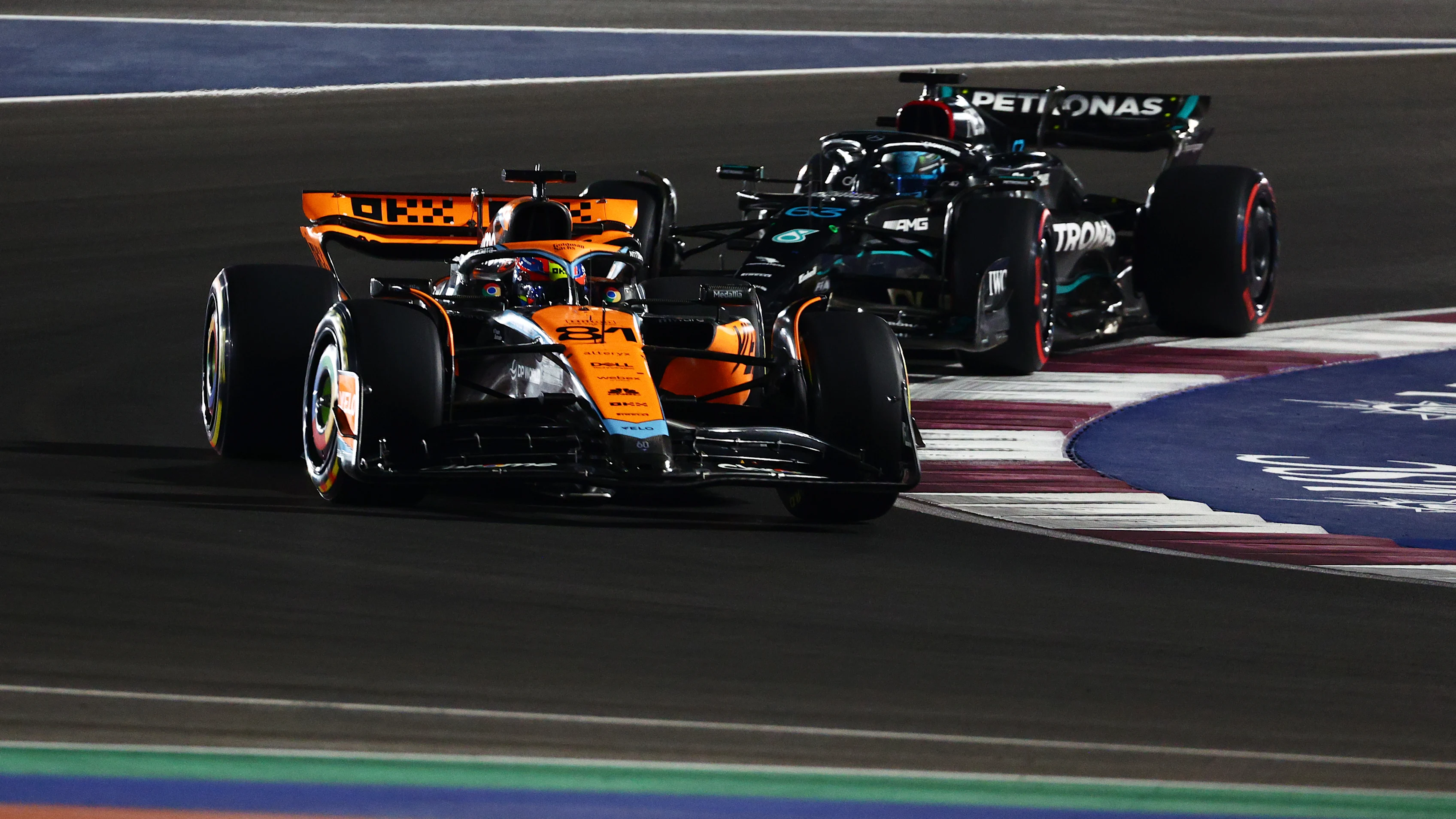 LUSAIL CITY, QATAR - OCTOBER 07: Oscar Piastri of Australia driving the (81) McLaren MCL60 Mercedes