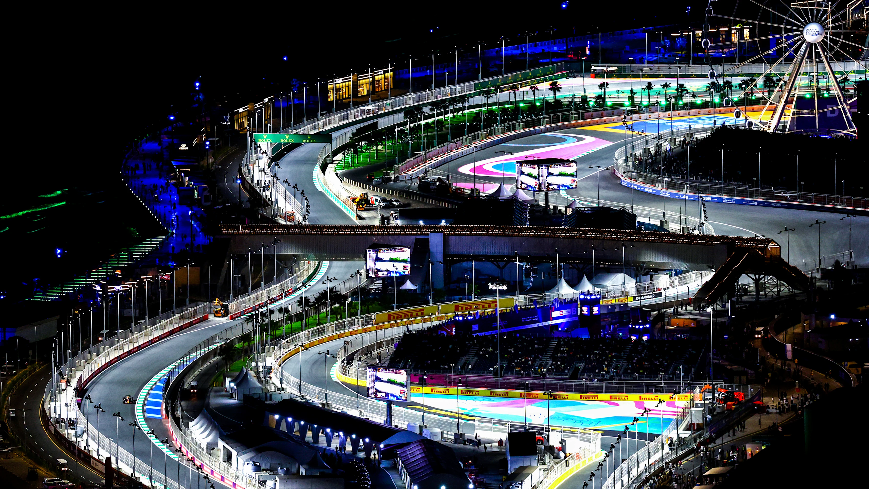 JEDDAH, SAUDI ARABIA - MARCH 17: A general view showing Max Verstappen of the Netherlands driving
