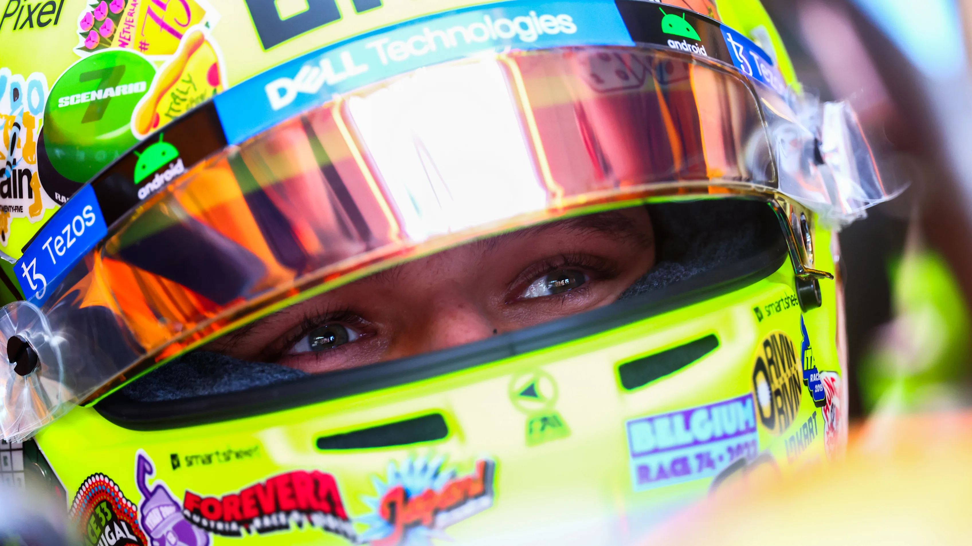 AUSTIN, TEXAS - OCTOBER 20: Lando Norris of Great Britain and McLaren prepares to drive in the