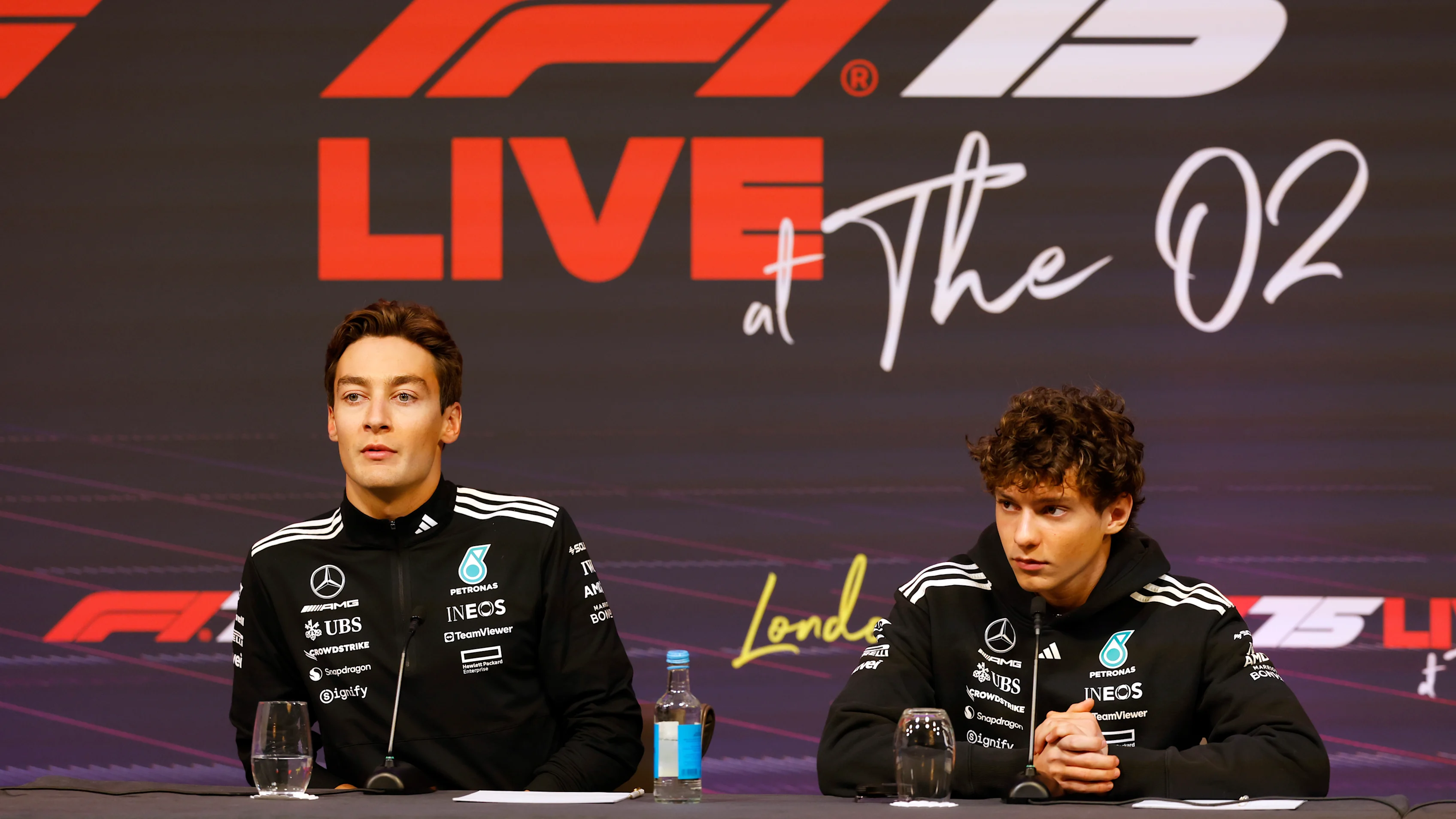 LONDON, ENGLAND - FEBRUARY 18: George Russell of Great Britain and Mercedes AMG Petronas F1 Team