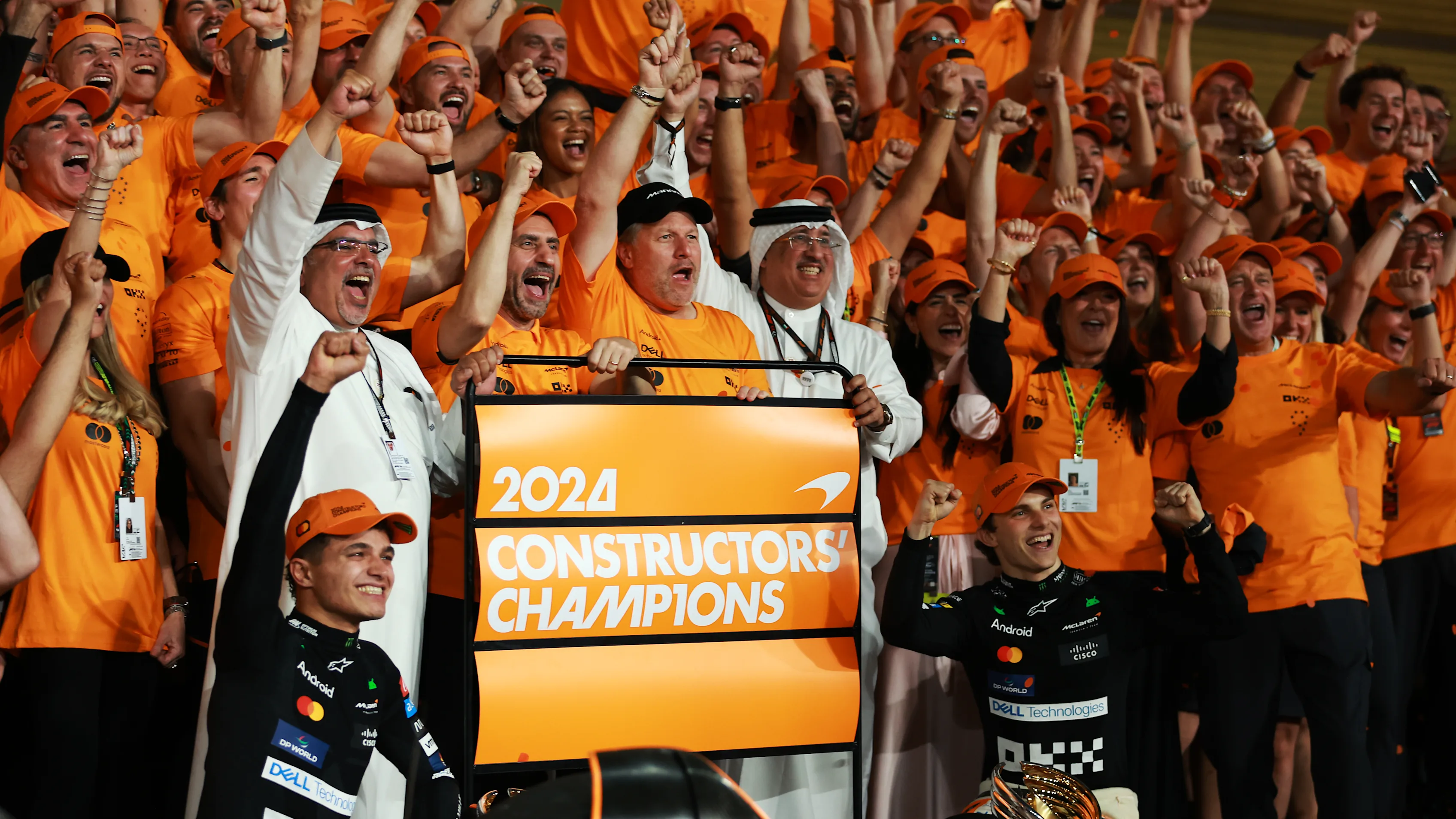 ABU DHABI, UNITED ARAB EMIRATES - DECEMBER 08: Race winner Lando Norris of Great Britain and