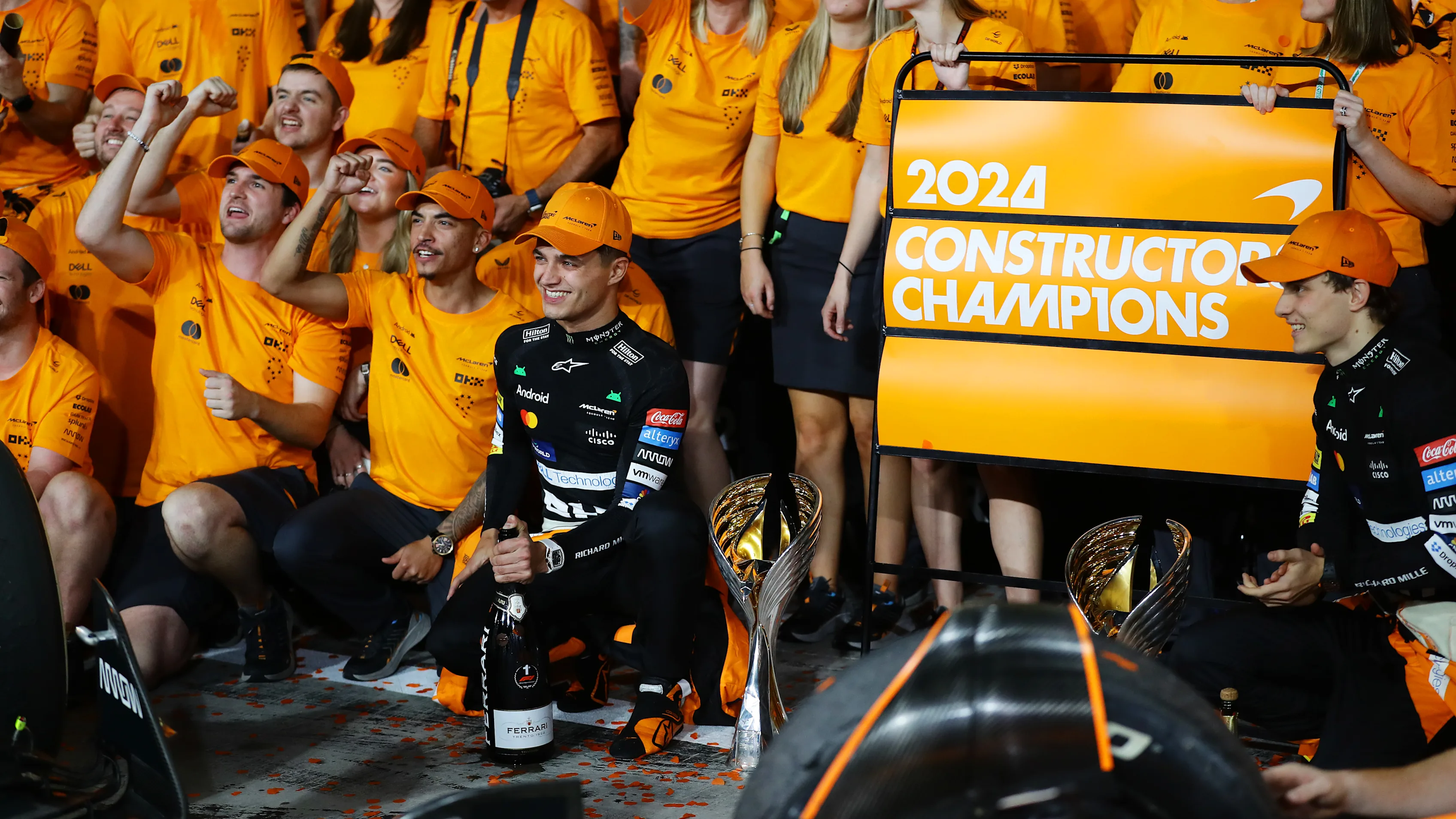 ABU DHABI, UNITED ARAB EMIRATES - DECEMBER 08: Race winner Lando Norris of Great Britain and