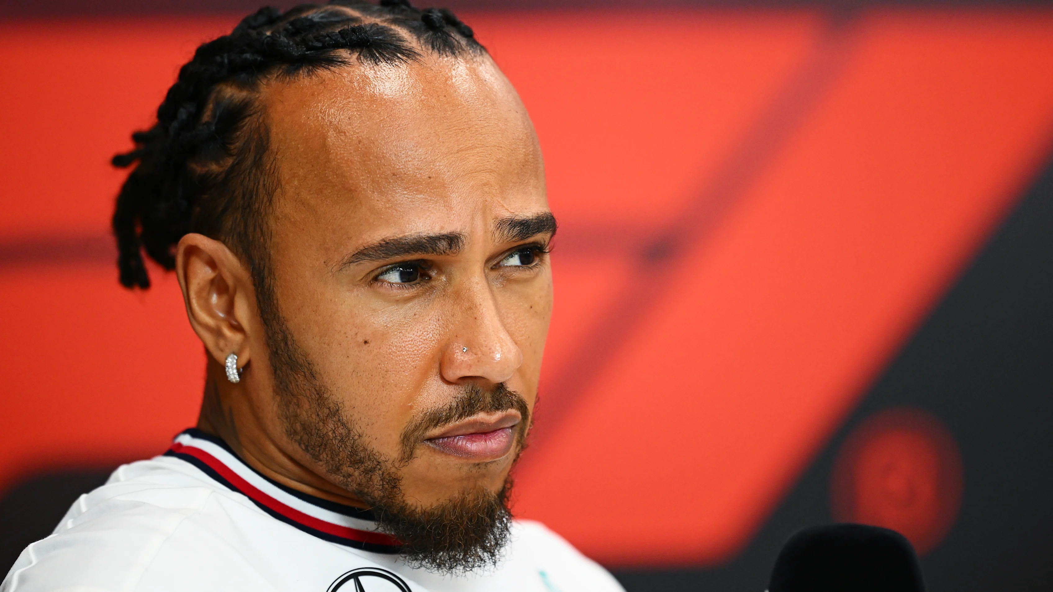 ABU DHABI, UNITED ARAB EMIRATES - DECEMBER 05: Lewis Hamilton of Great Britain and Mercedes attends