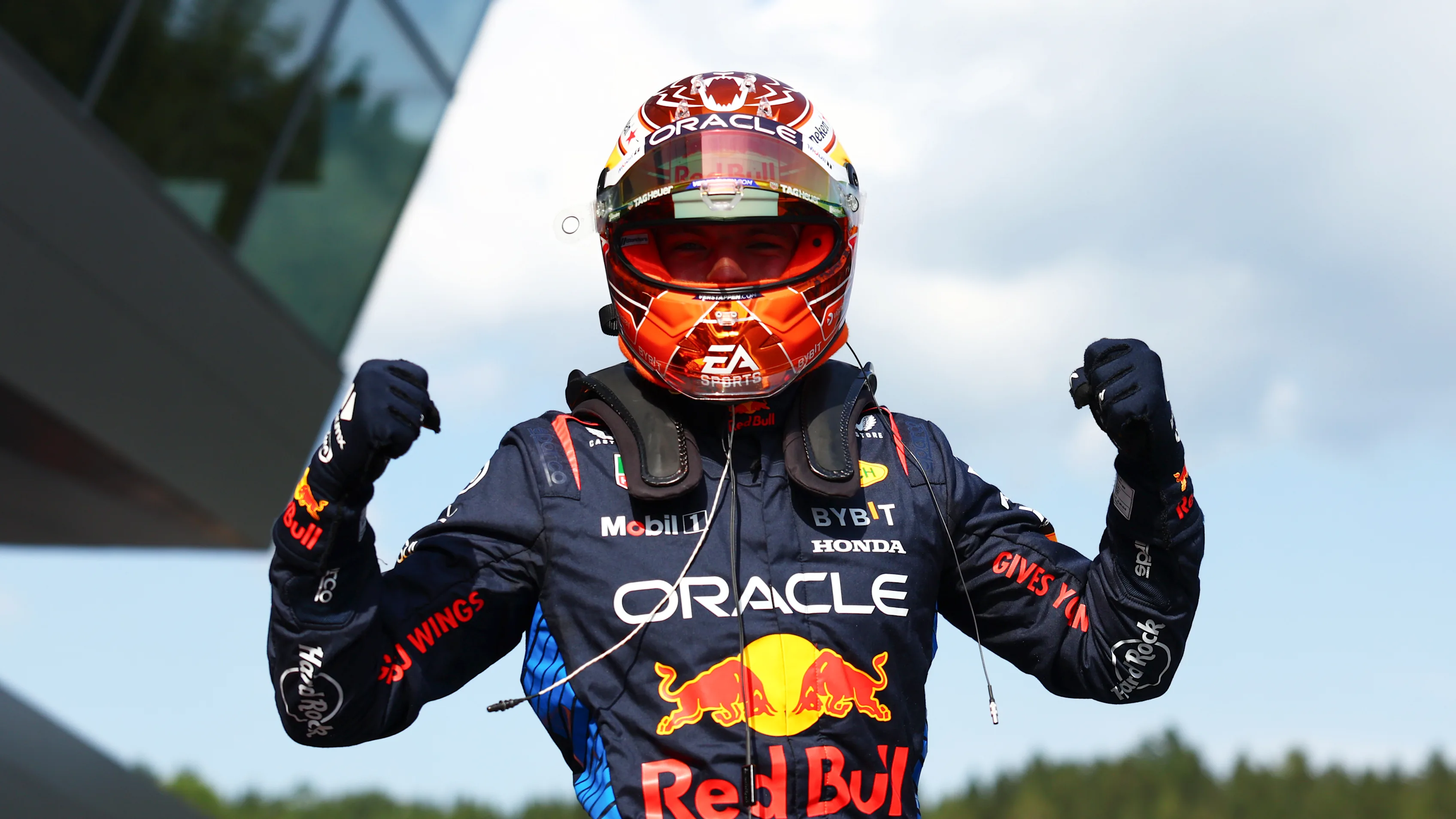 SPIELBERG, AUSTRIA - JUNE 29: Pole position qualifier Max Verstappen of the Netherlands and Oracle