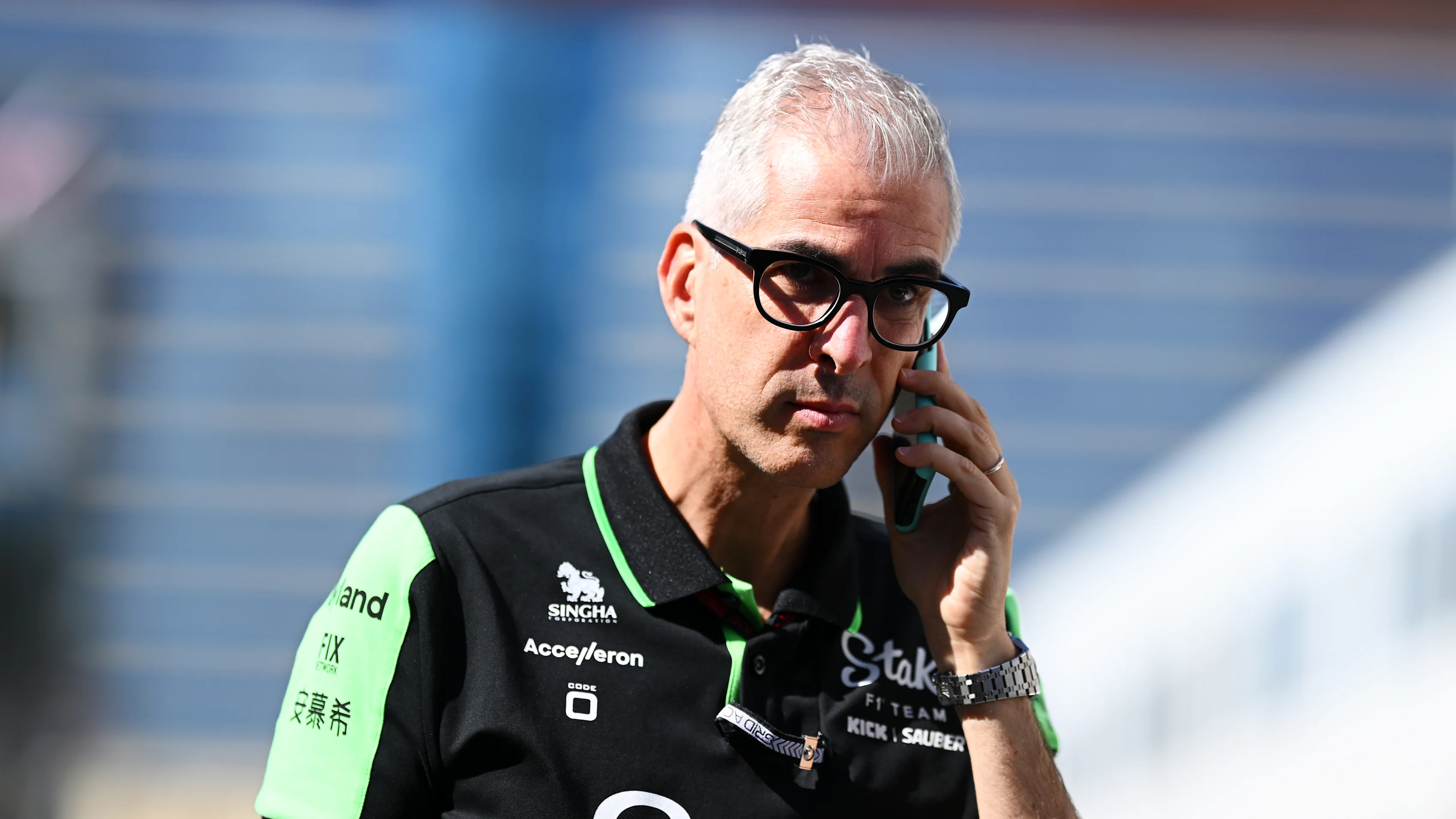 BAKU, AZERBAIJAN - SEPTEMBER 15: Alessandro Alunni Bravi, Team Representative of Stake F1 Team Kick