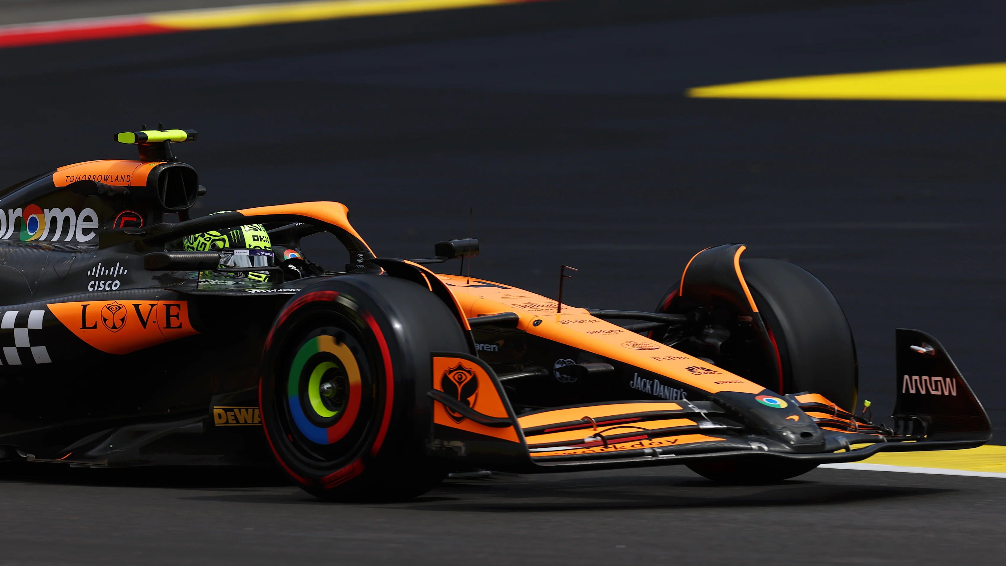 SPA, BELGIUM - JULY 26: Lando Norris of Great Britain driving the (4) McLaren MCL38 Mercedes on