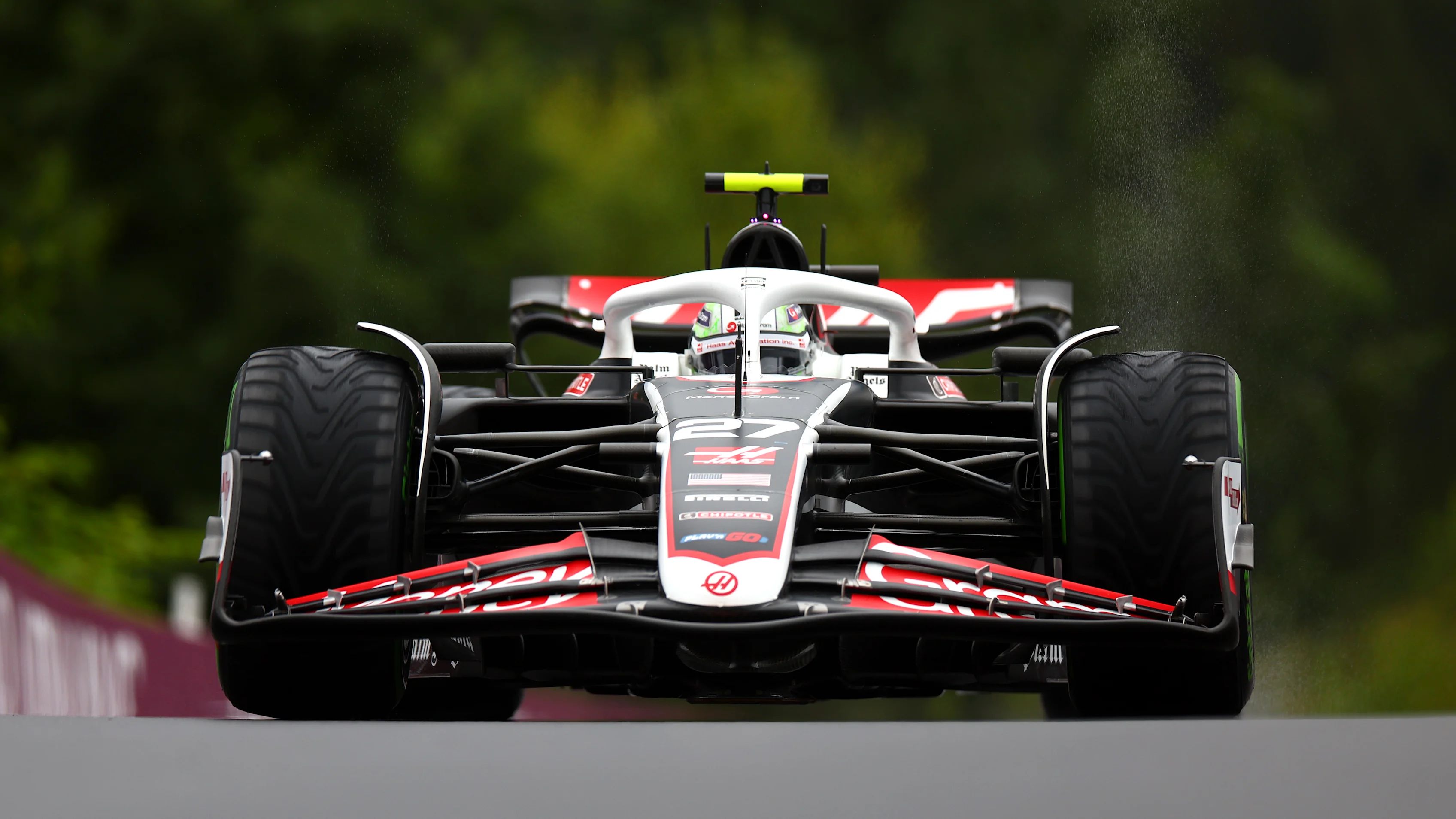 SPA, BELGIUM - JULY 27: Nico Hulkenberg of Germany driving the (27) Haas F1 VF-24 Ferrari on track