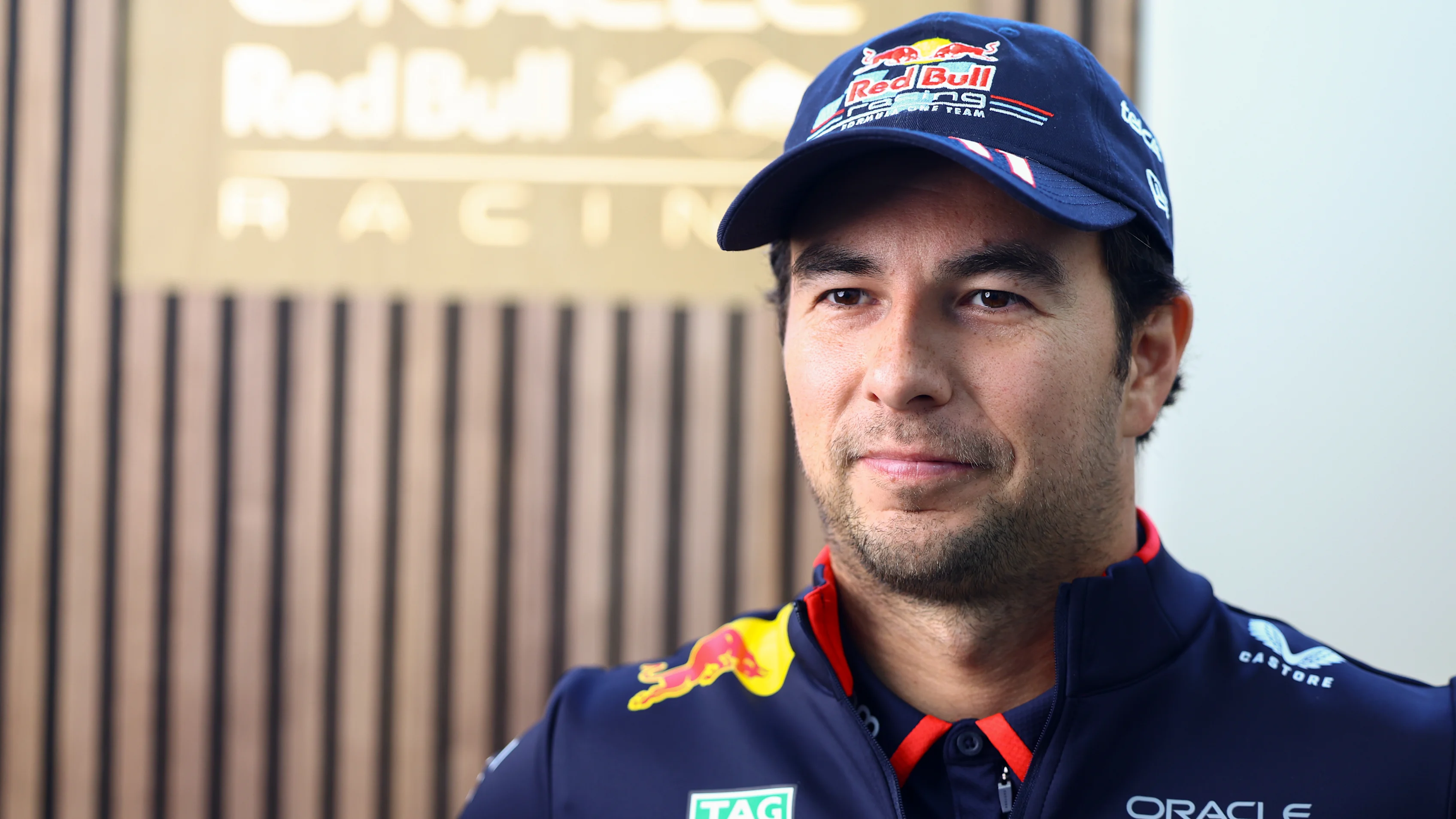 SAO PAULO, BRAZIL - OCTOBER 31: Sergio Perez of Mexico and Oracle Red Bull Racing looks on in the