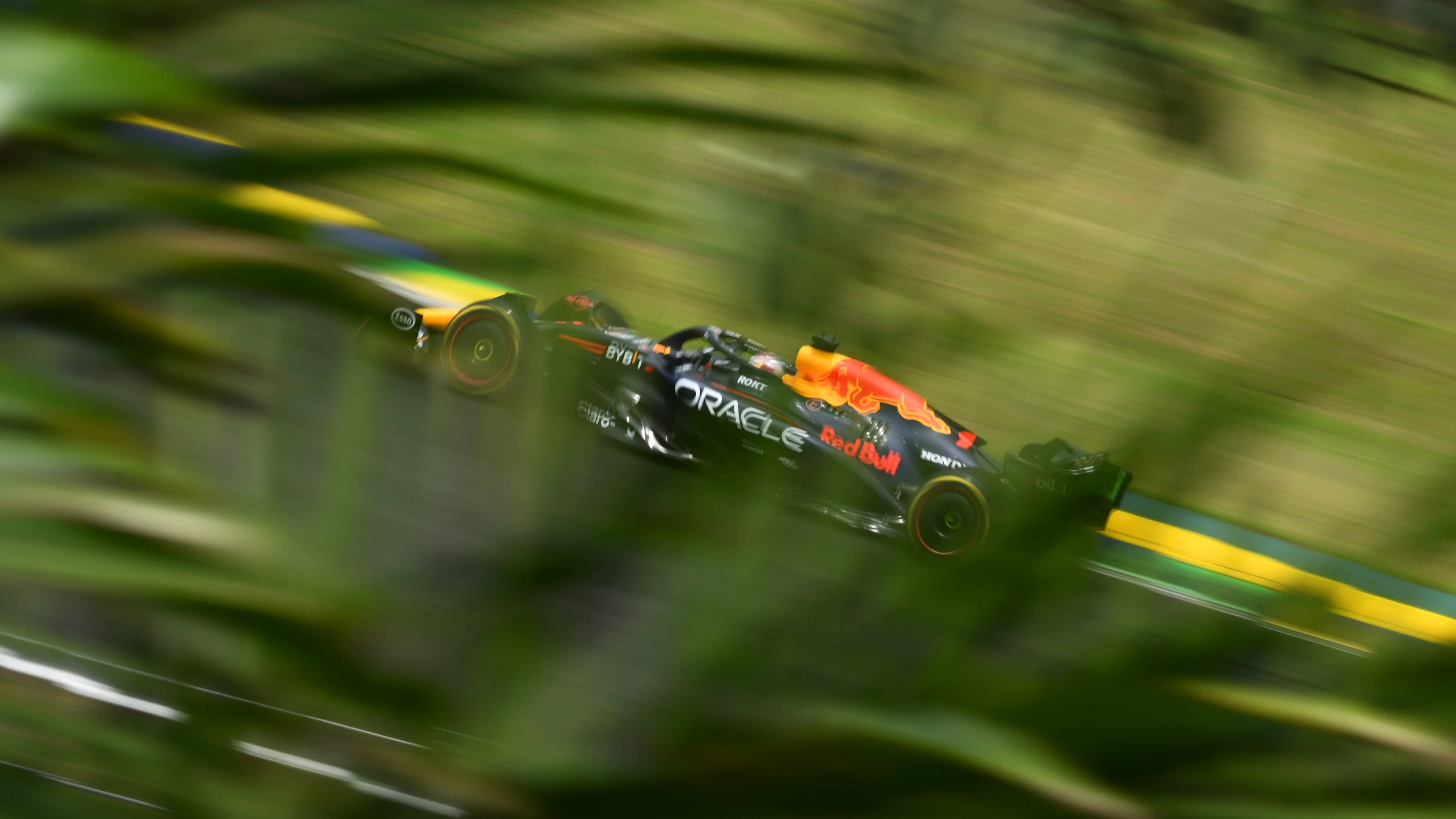 SAO PAULO, BRAZIL - NOVEMBER 02: Max Verstappen of the Netherlands driving the (1) Oracle Red Bull