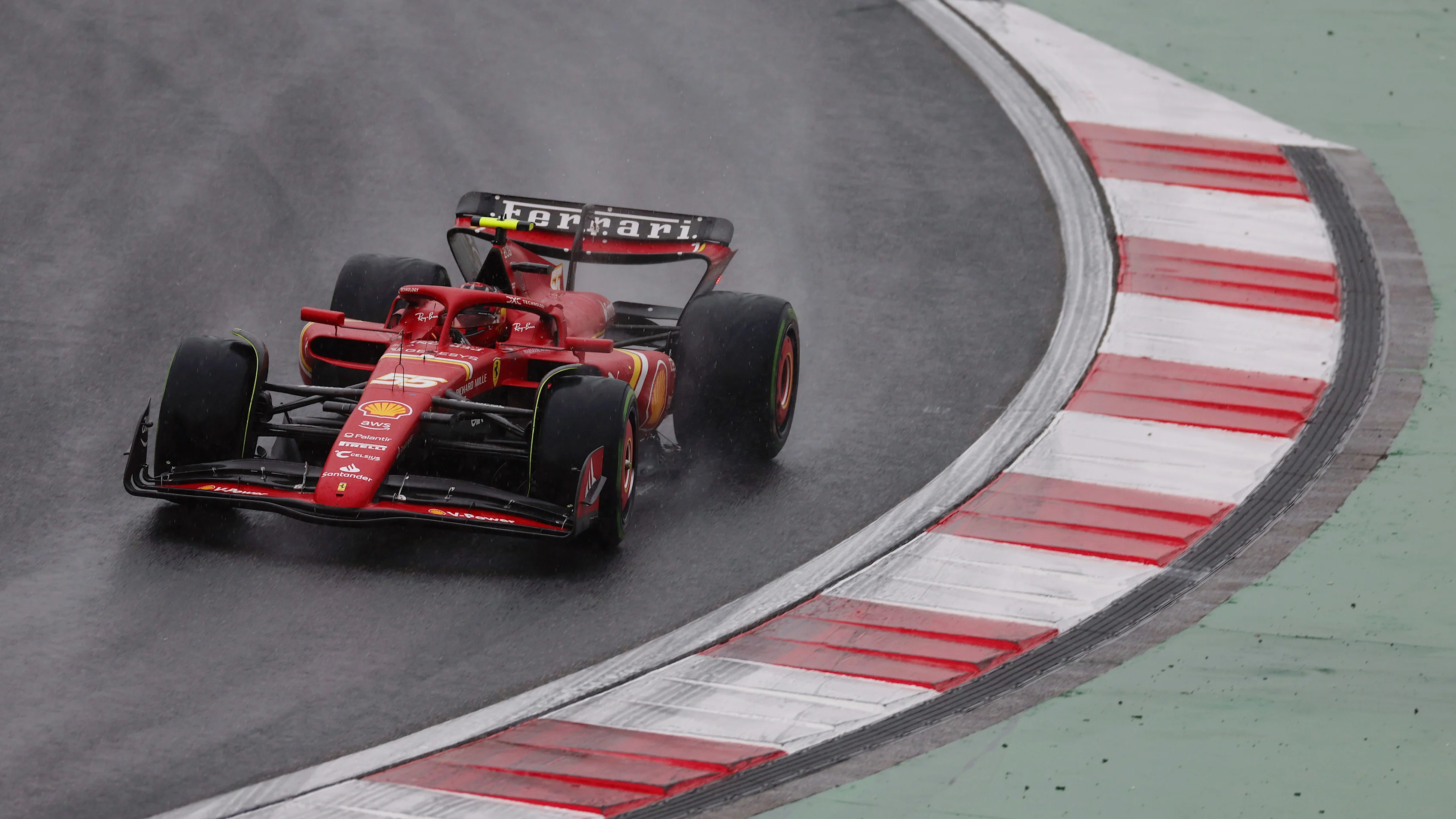 SHANGHAI, CHINA - APRIL 19: Carlos Sainz of Spain driving (55) the Ferrari SF-24 on track during