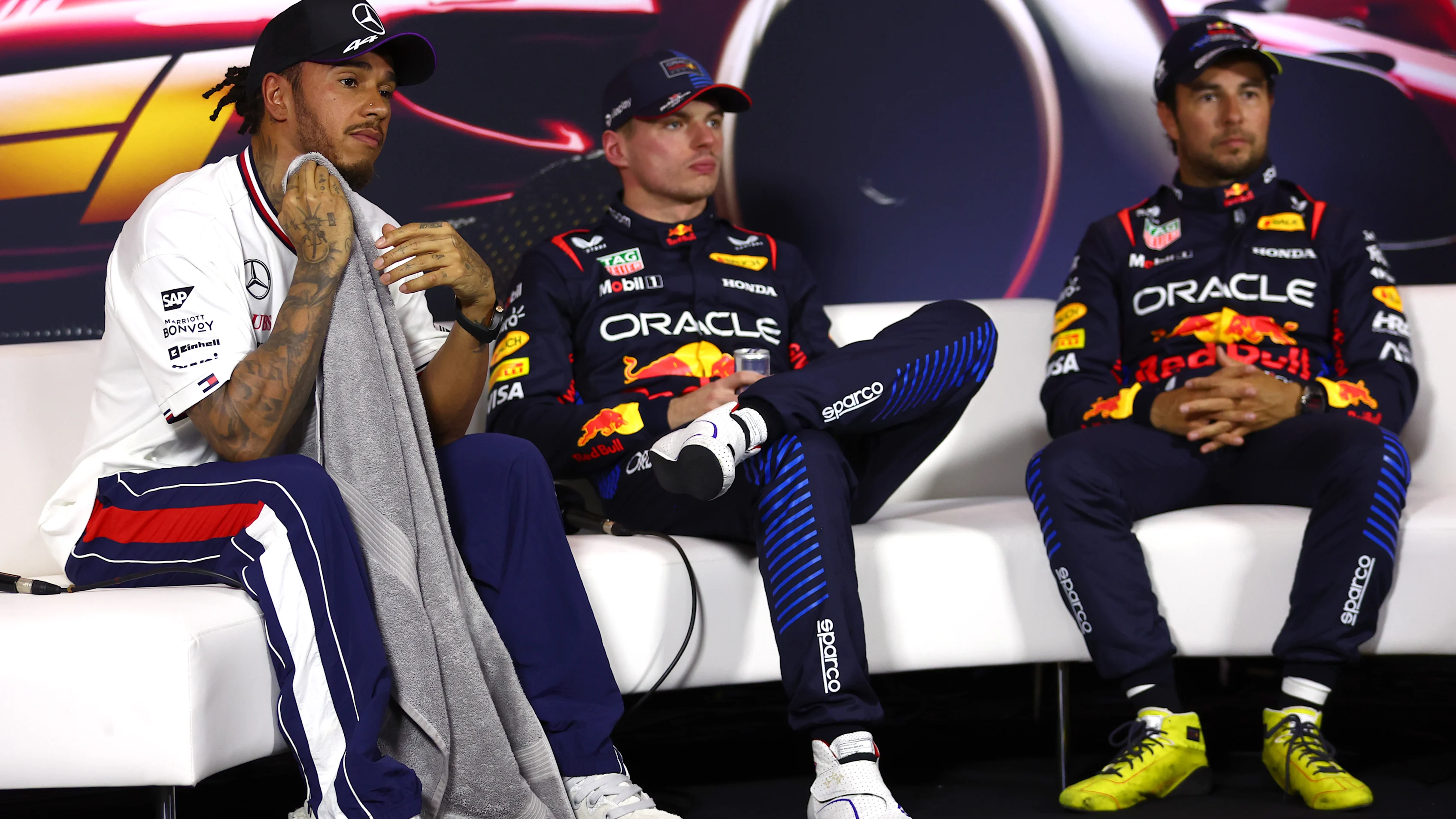 SHANGHAI, CHINA - APRIL 20: Sprint winner Max Verstappen of the Netherlands and Oracle Red Bull