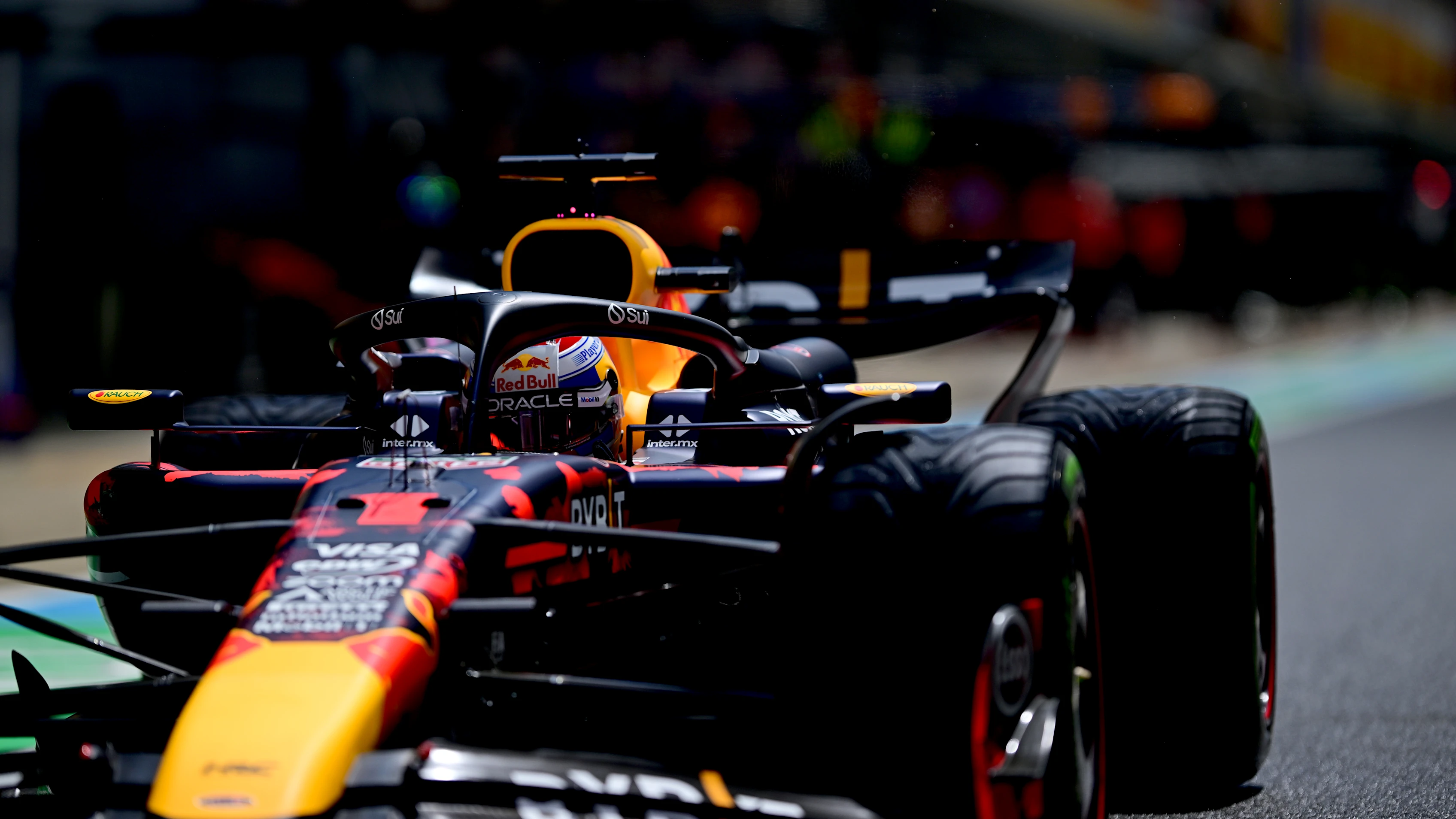 NORTHAMPTON, ENGLAND - JULY 06: Max Verstappen of the Netherlands driving the (1) Oracle Red Bull Racing RB20 in the Pitlane during qualifying ahead of the F1 Grand Prix of Great Britain at Silverstone Circuit on July 06, 2024 in Northampton, England. (Photo by Mario Renzi - Formula 1/Formula 1 via Getty Images)