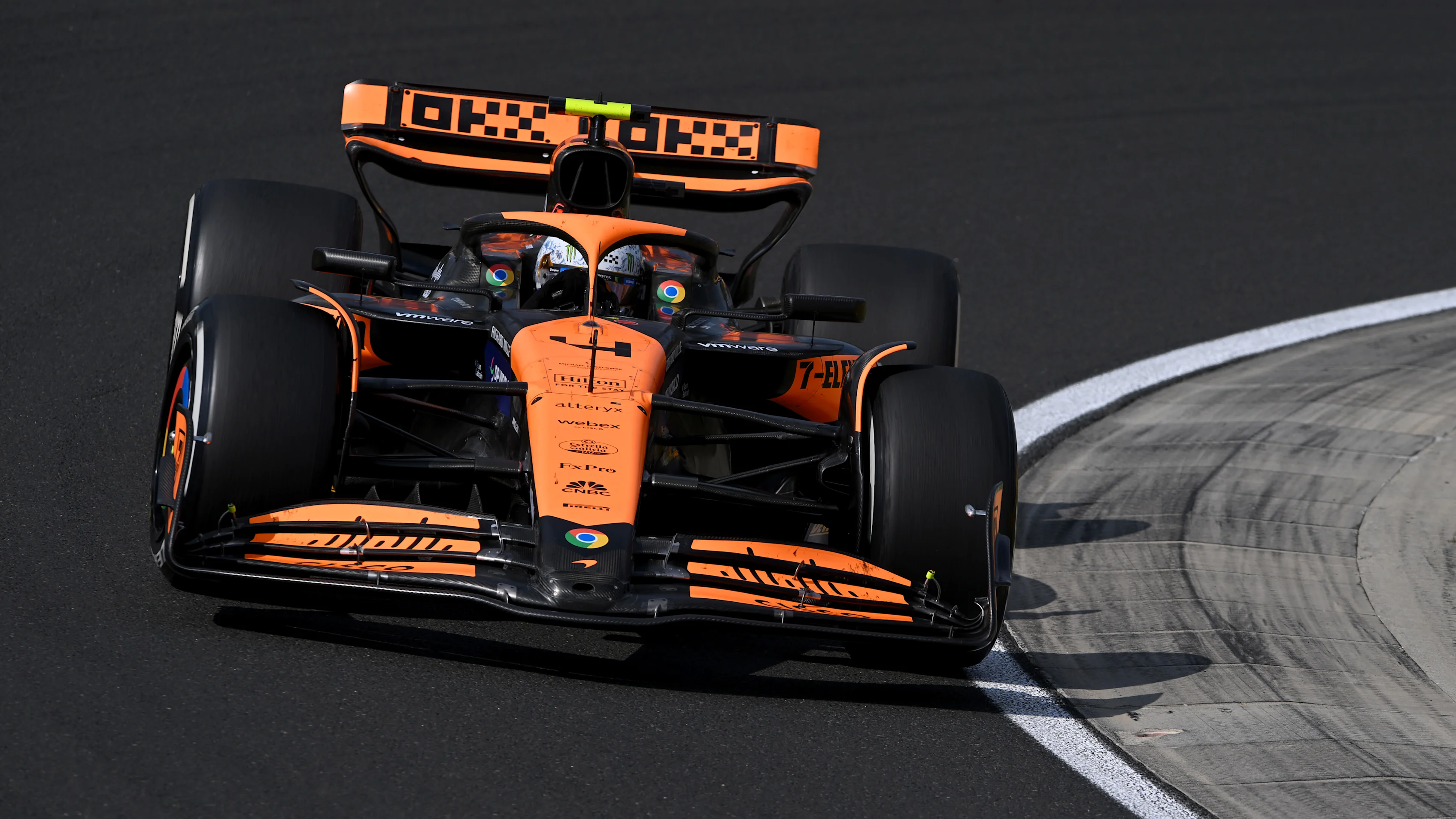 BUDAPEST, HUNGARY - JULY 21: Lando Norris of Great Britain driving the (4) McLaren MCL38 Mercedes