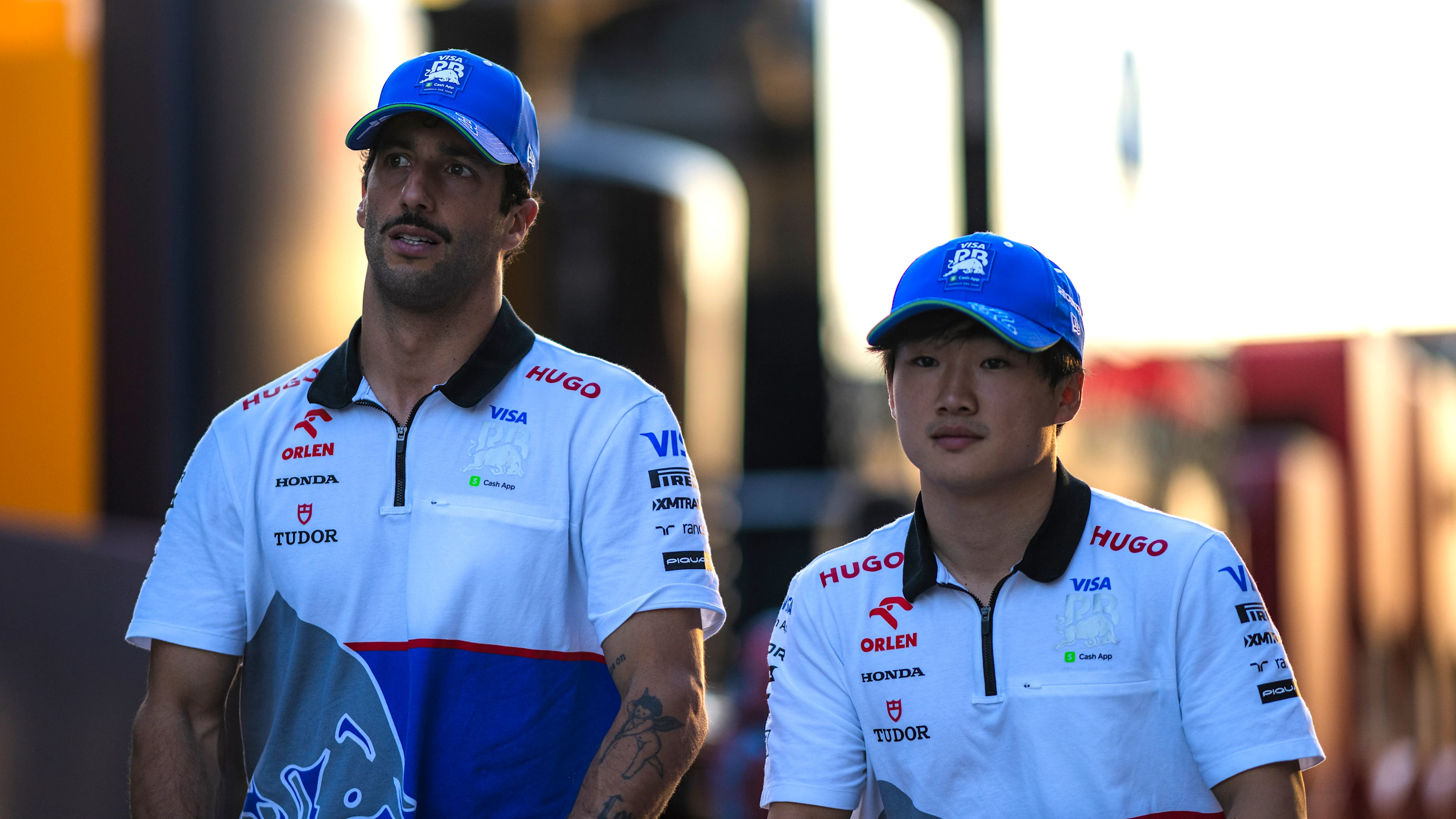 BUDAPEST, HUNGARY - JULY 19: Daniel Ricciardo of Australia and Visa Cash App RB and Yuki Tsunoda of