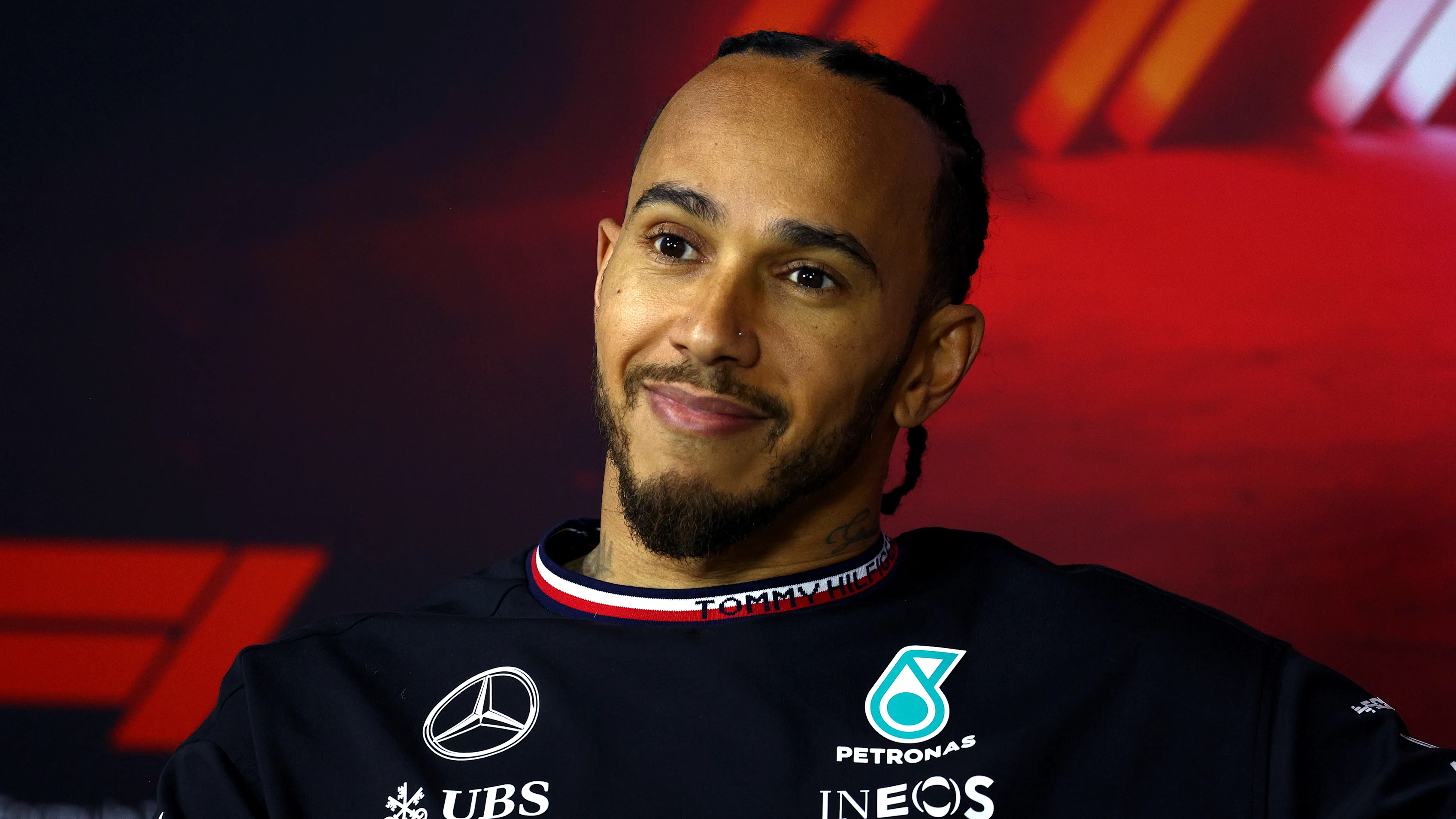 LAS VEGAS, NEVADA - NOVEMBER 23: Second placed Lewis Hamilton of Great Britain and Mercedes talks