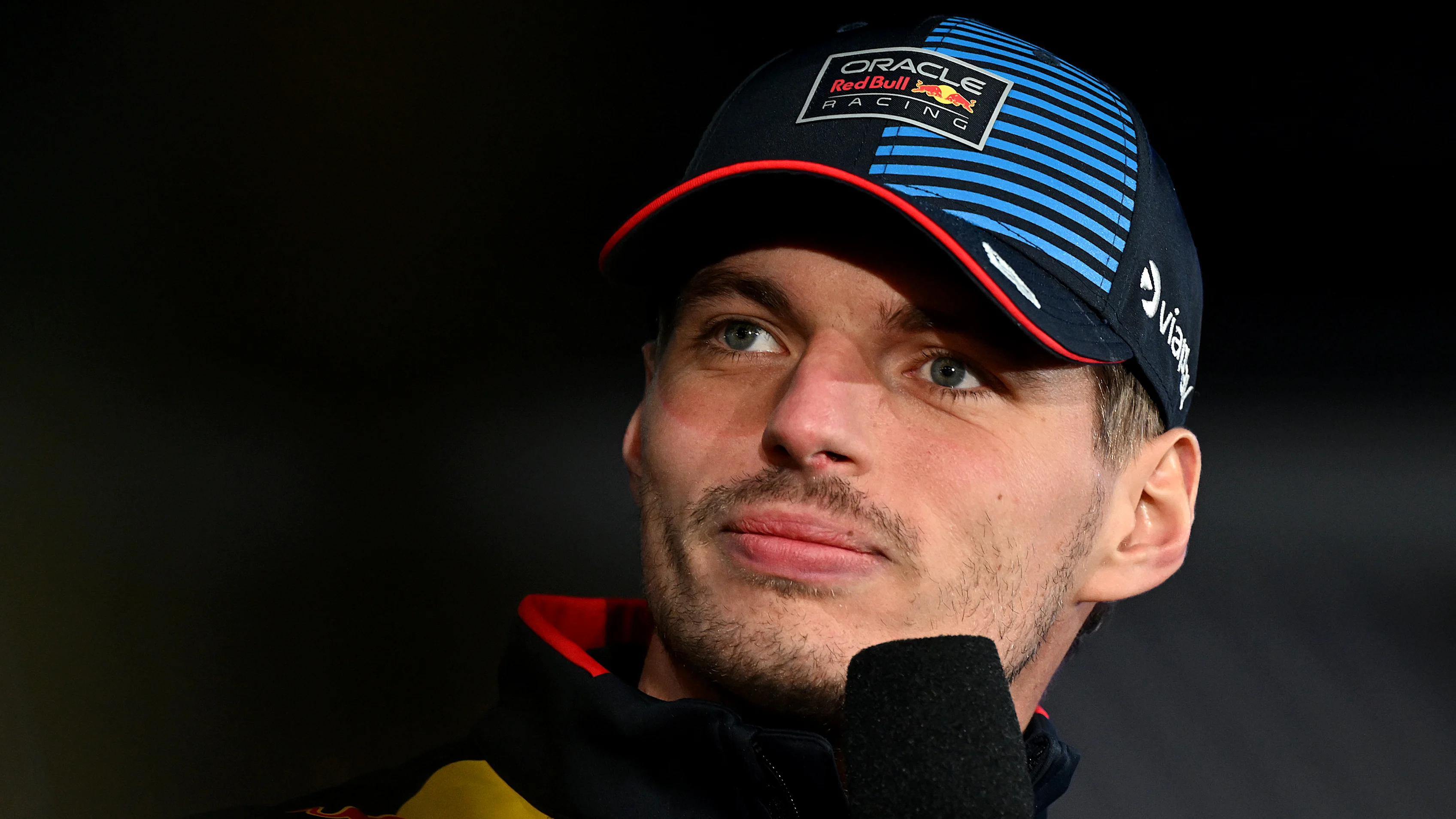 LAS VEGAS, NEVADA - NOVEMBER 20: Max Verstappen of the Netherlands and Oracle Red Bull Racing talks