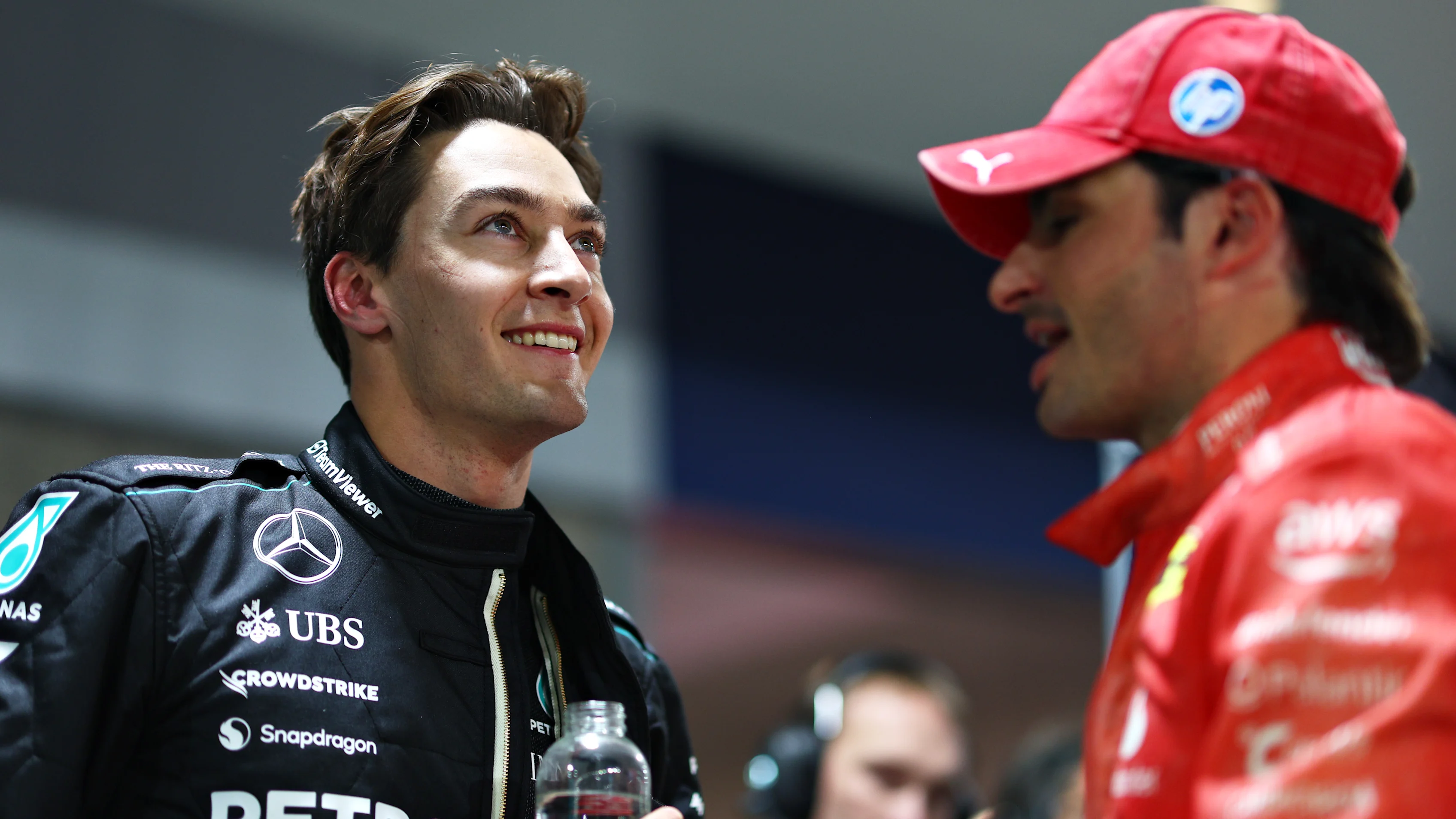 LAS VEGAS, NEVADA - NOVEMBER 22: Pole position qualifier George Russell of Great Britain and