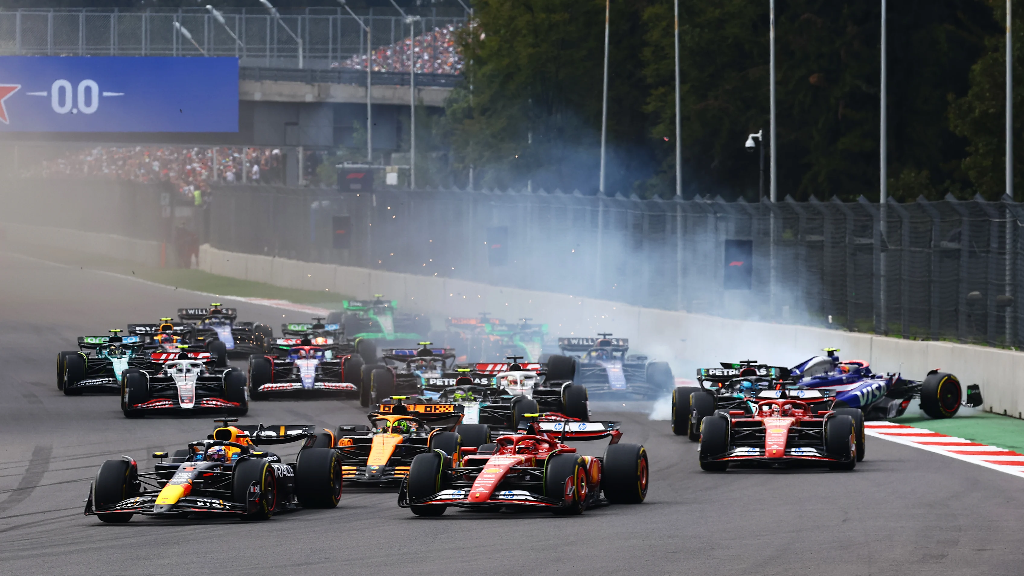 MEXICO CITY, MEXICO - OCTOBER 27: Max Verstappen of the Netherlands driving the (1) Oracle Red Bull