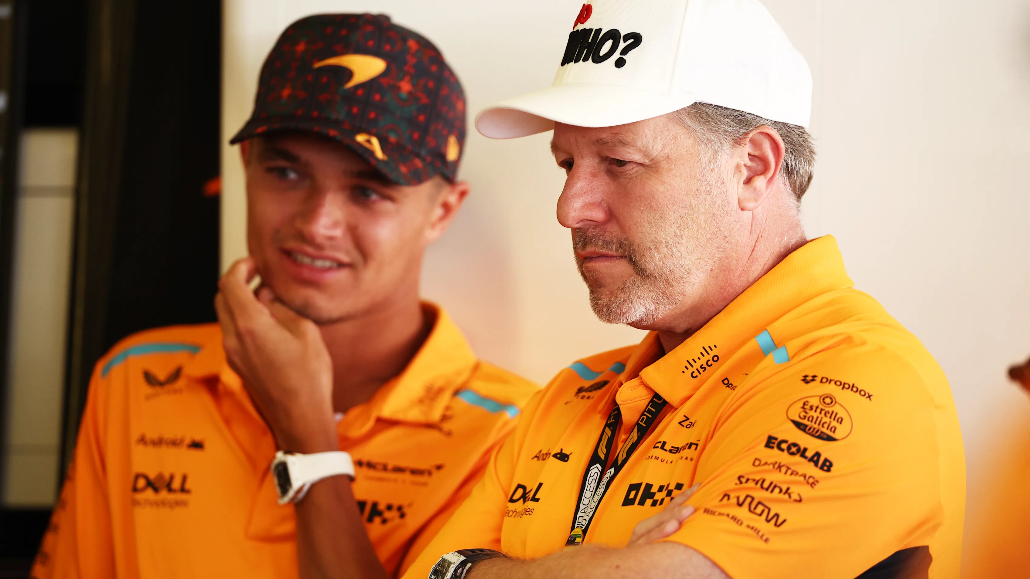 MEXICO CITY, MEXICO - OCTOBER 25: McLaren Chief Executive Officer Zak Brown looks on during