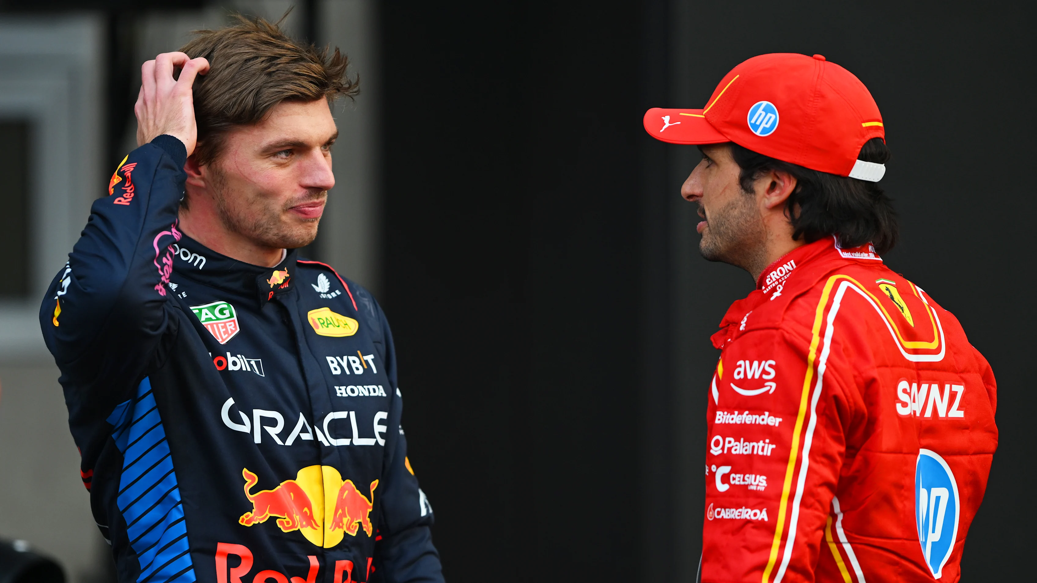 MEXICO CITY, MEXICO - OCTOBER 26: Pole position qualifier Carlos Sainz of Spain and Ferrari and
