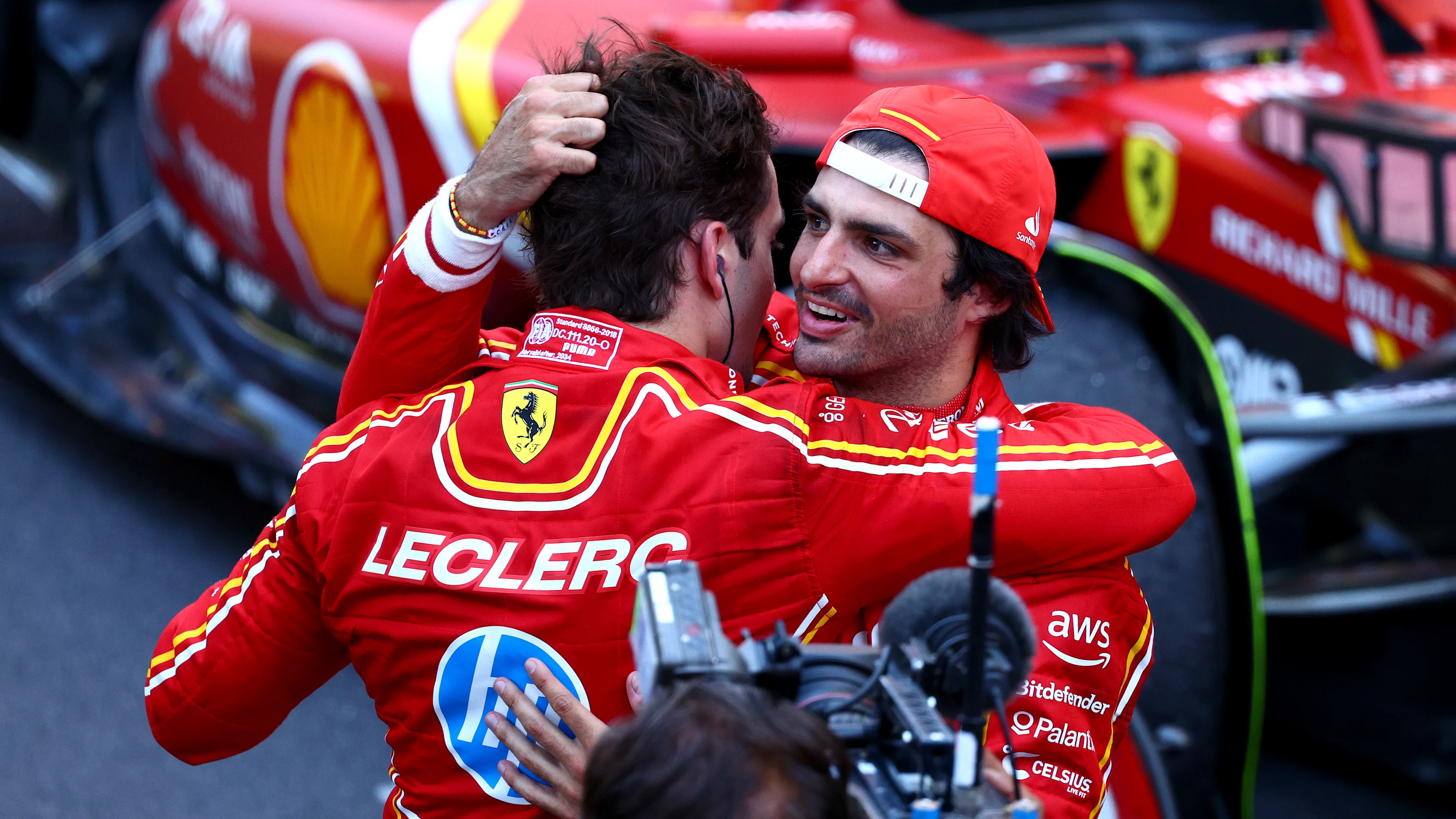 MONTE-CARLO, MONACO - MAY 26: Race winner Charles Leclerc of Monaco and Ferrari and Third placed